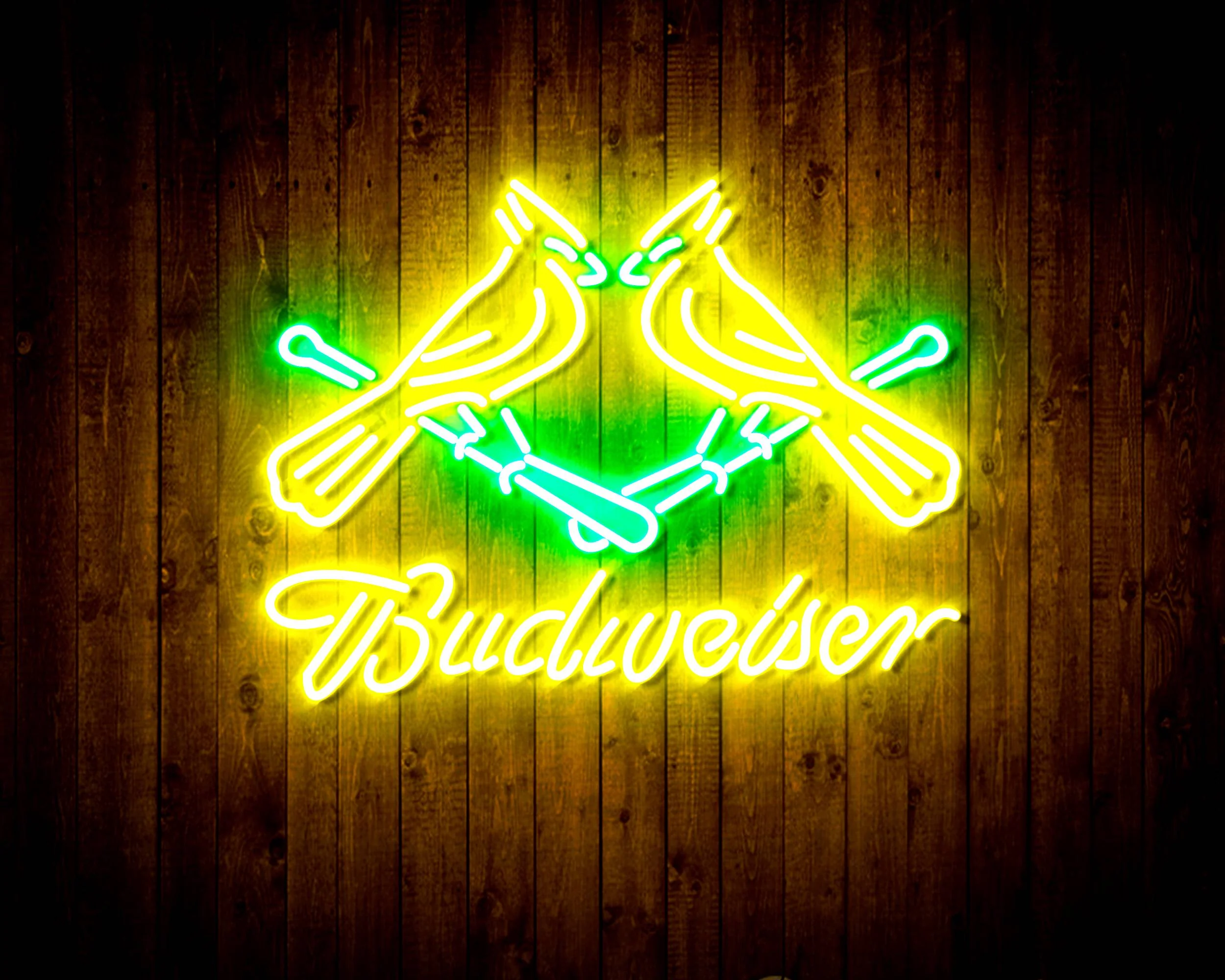 Budweiser with Cadinals Handmade Neon Flex LED Sign - Image 22