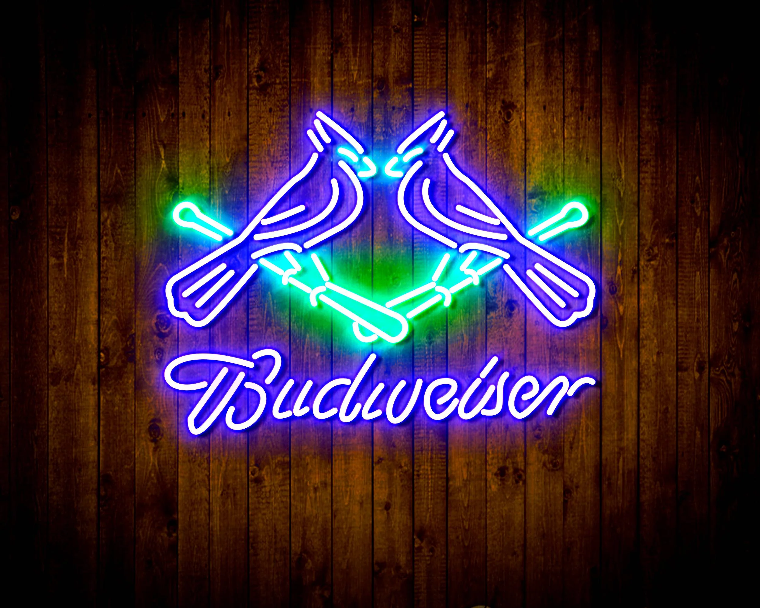 Budweiser with Cadinals Handmade Neon Flex LED Sign - Image 23