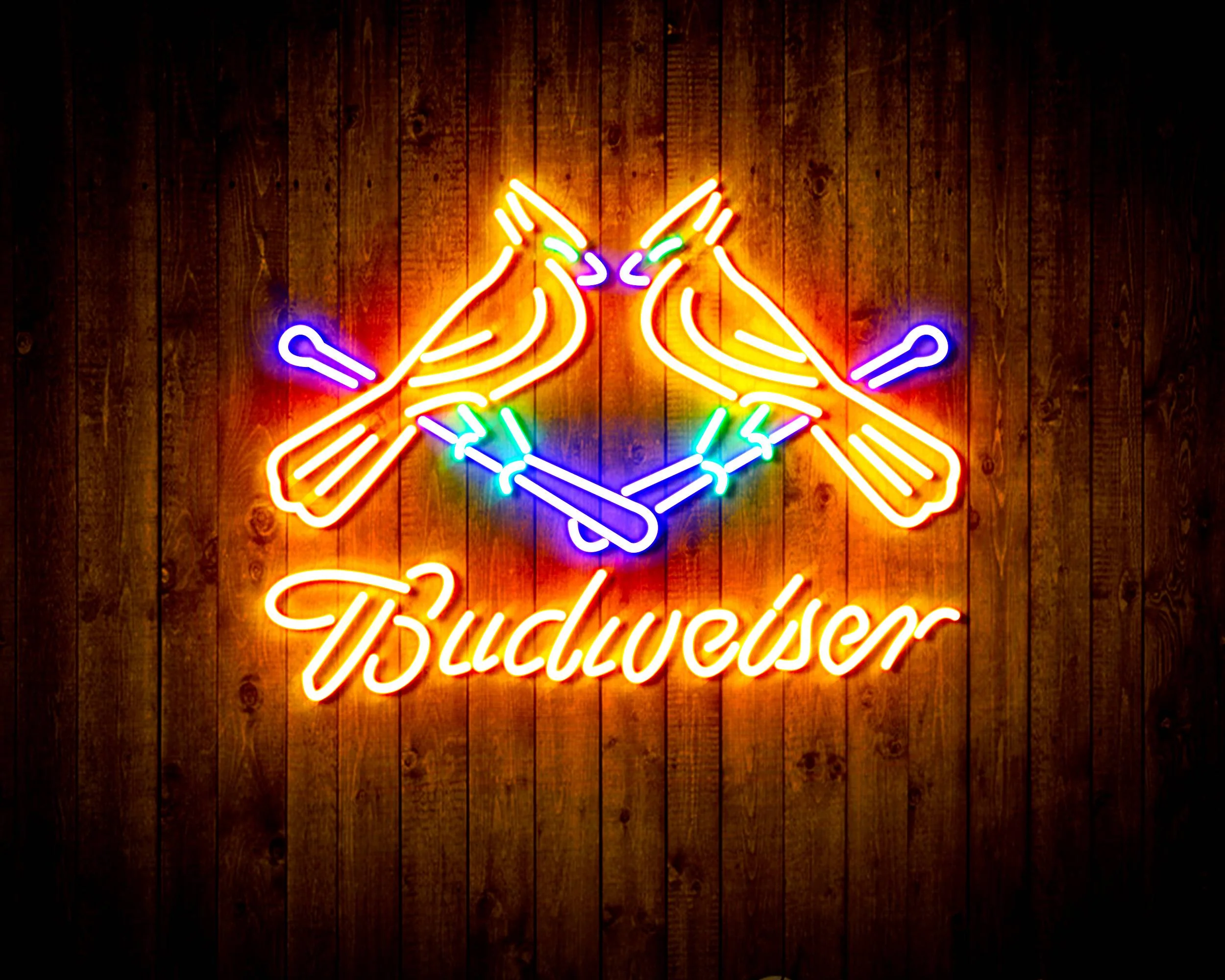 Budweiser with Cadinals Handmade Neon Flex LED Sign - Image 8