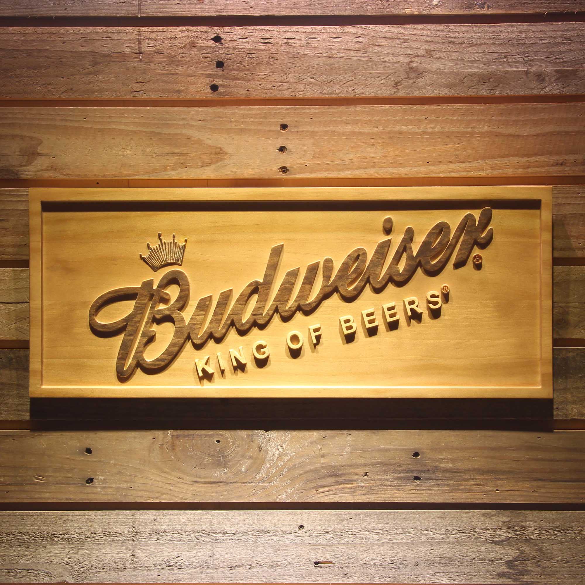 Budweiser 3D Solid Wooden Craving Sign