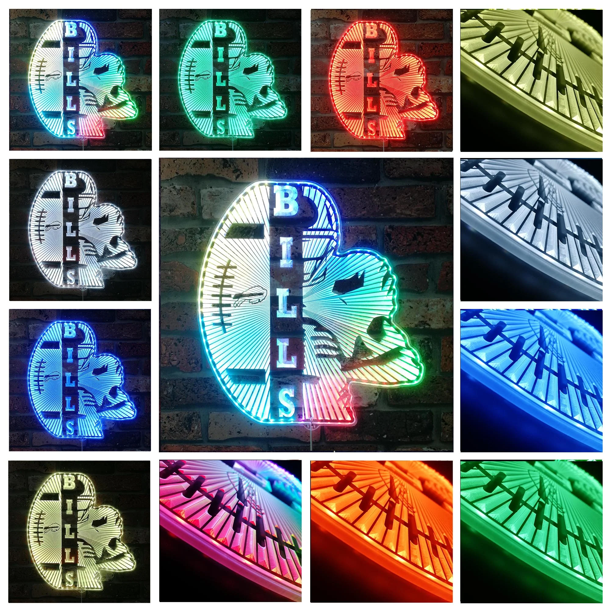 Buffalo Bills Neon LED Sign with Dynamic RGB Colors - Image 2