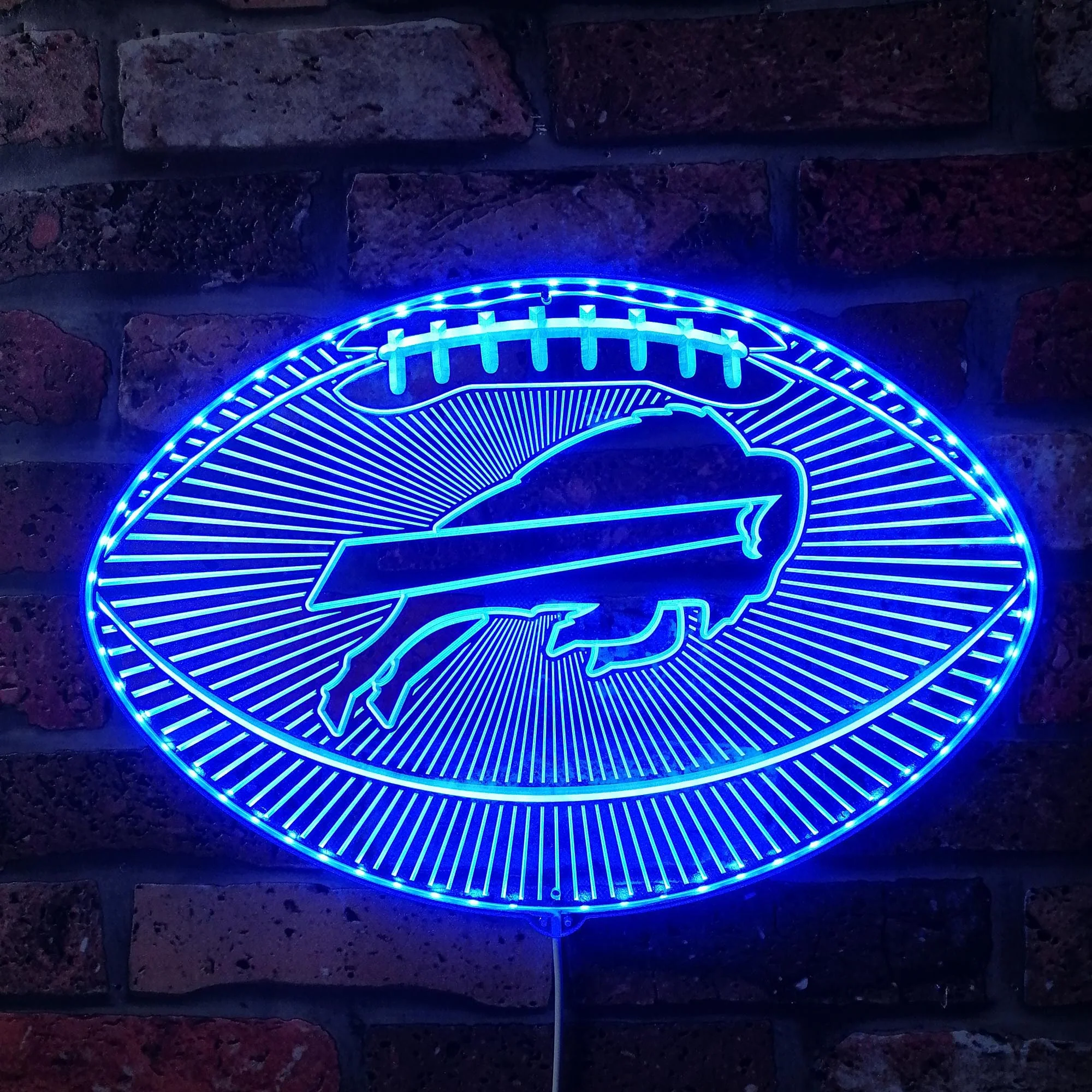 Buffalo Bills Football Neon LED Sign with Dynamic RGB Colors - Image 4
