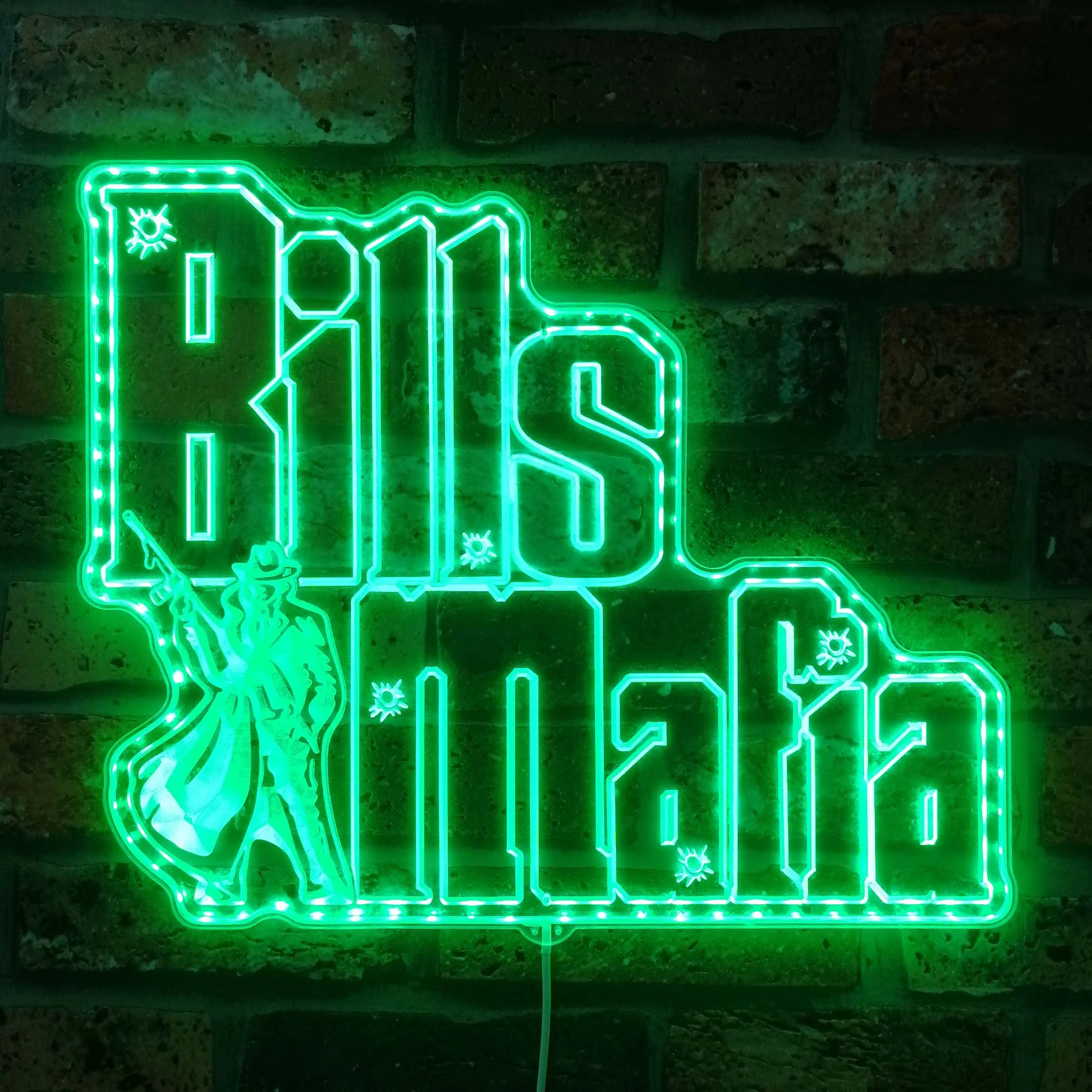 Buffalo Bills Mifia Neon LED Sign with Dynamic RGB Colors - Image 6