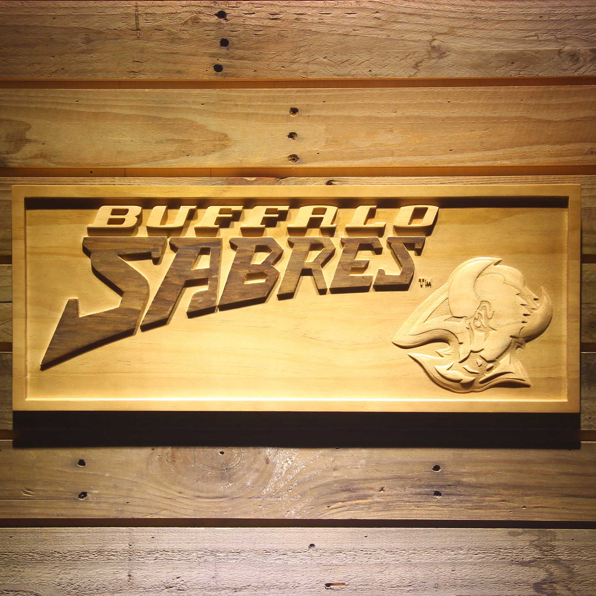 Buffalo Sabres 3D Solid Wooden Craving Sign