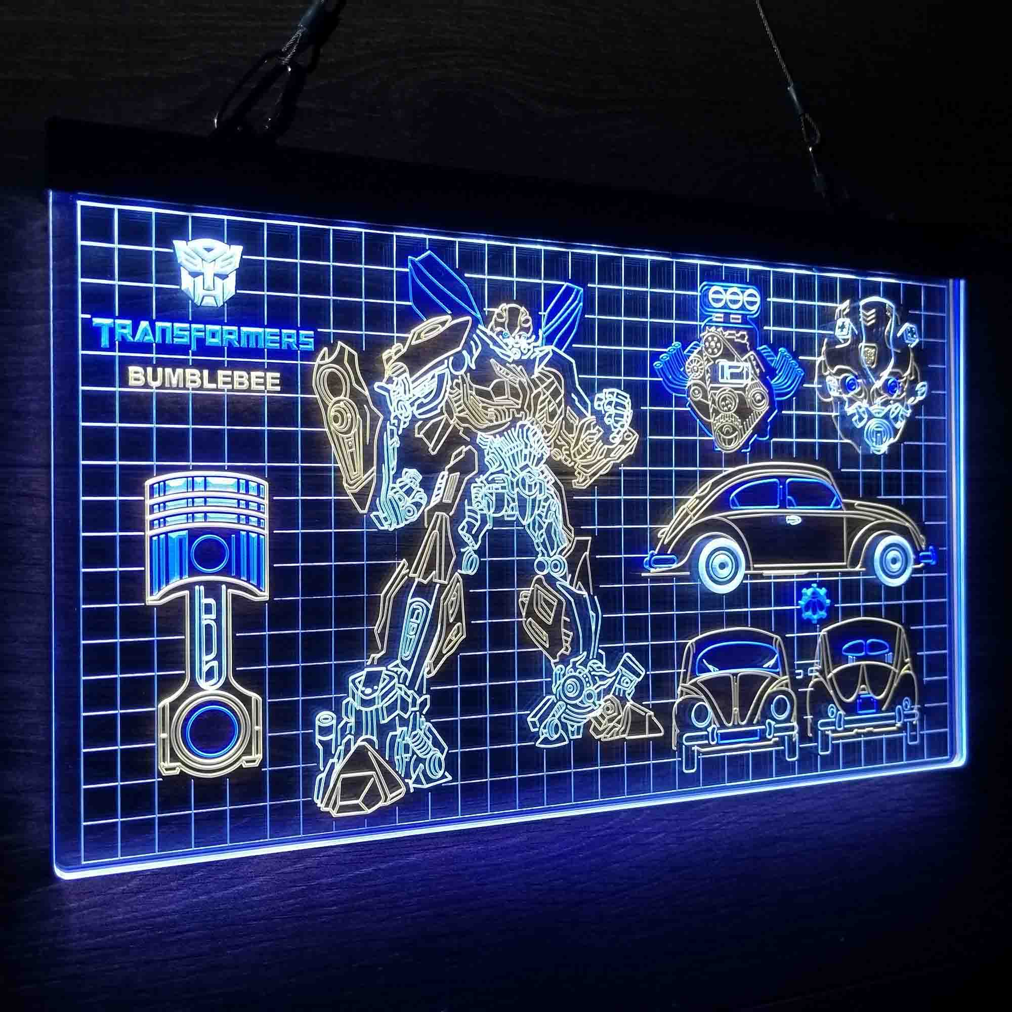 Bumblebee Transformers Blueprint Neon LED Sign 3 Colors - Image 3