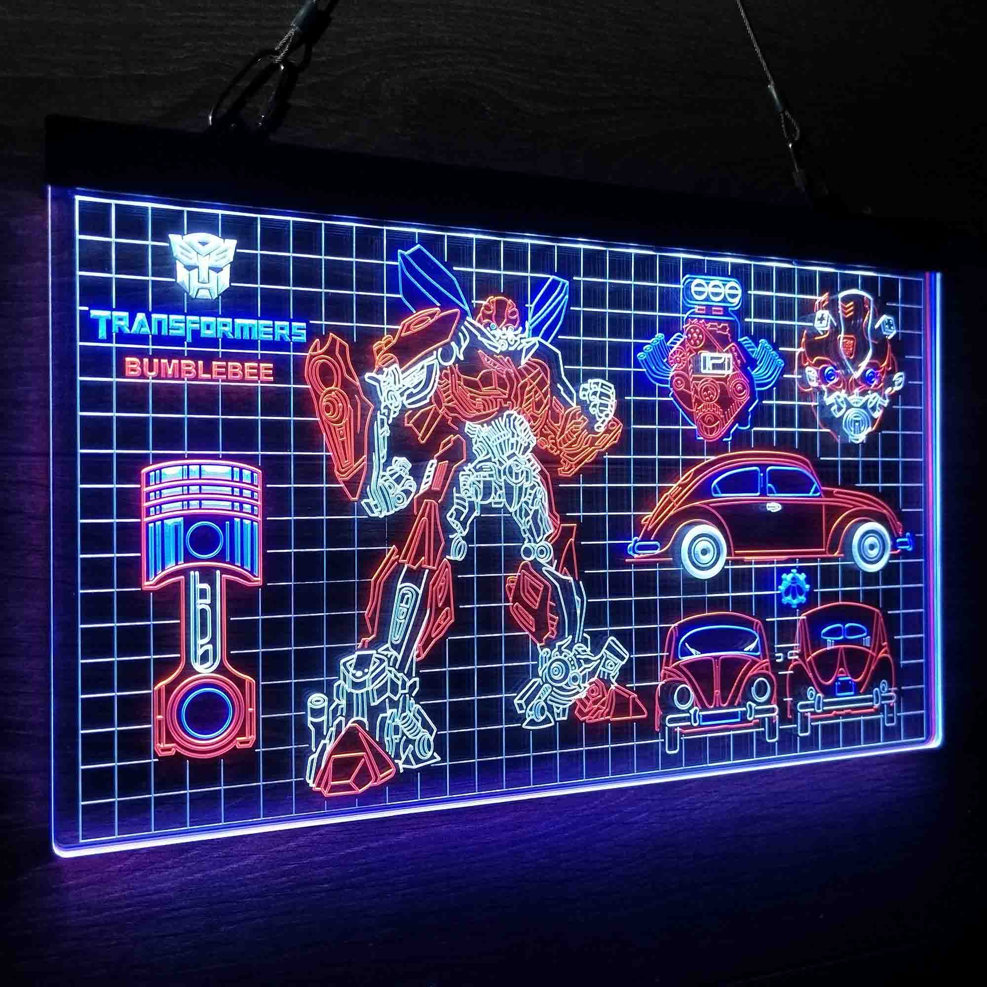 Bumblebee Transformers Blueprint Neon LED Sign 3 Colors - Image 6