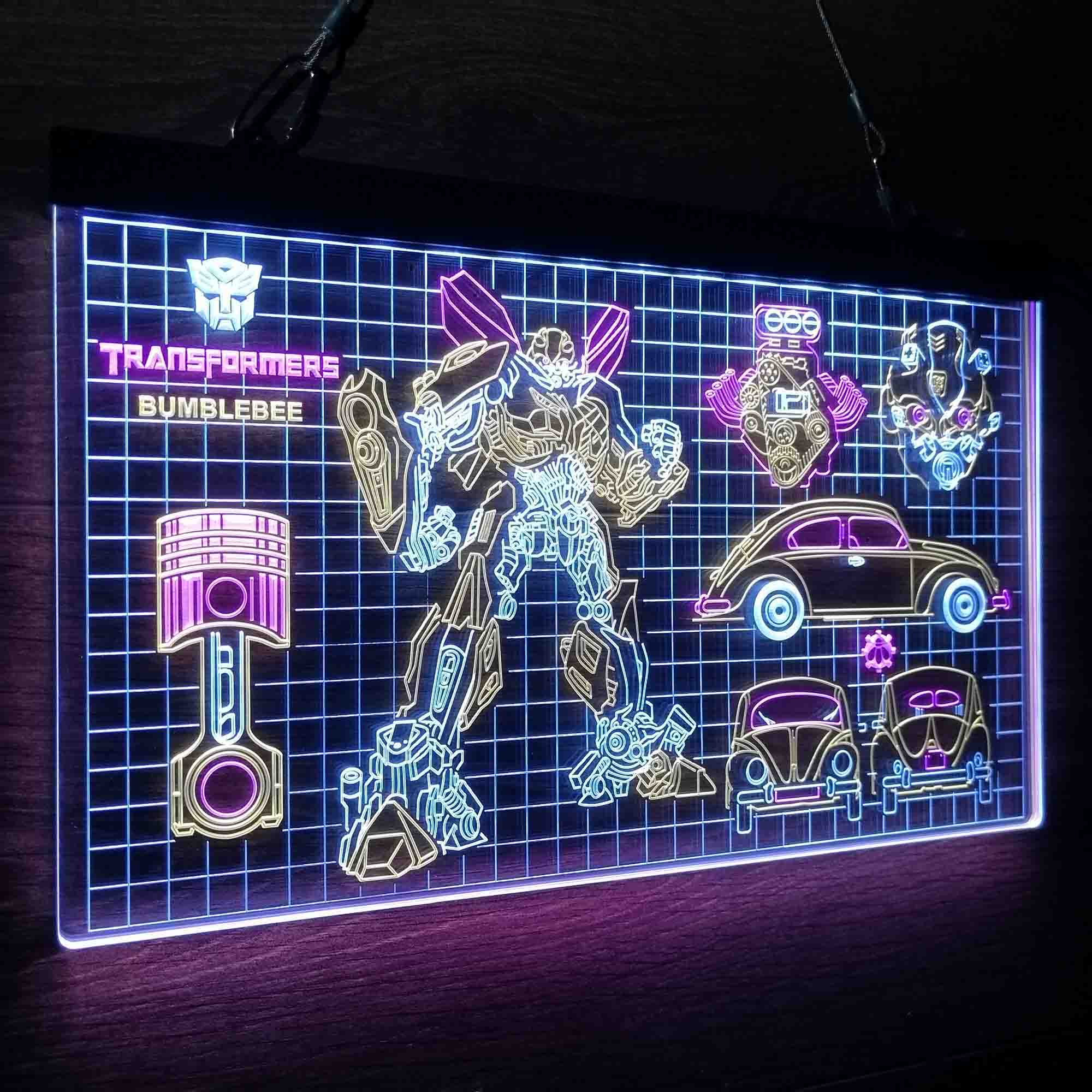 Bumblebee Transformers Blueprint Neon LED Sign 3 Colors - Image 9