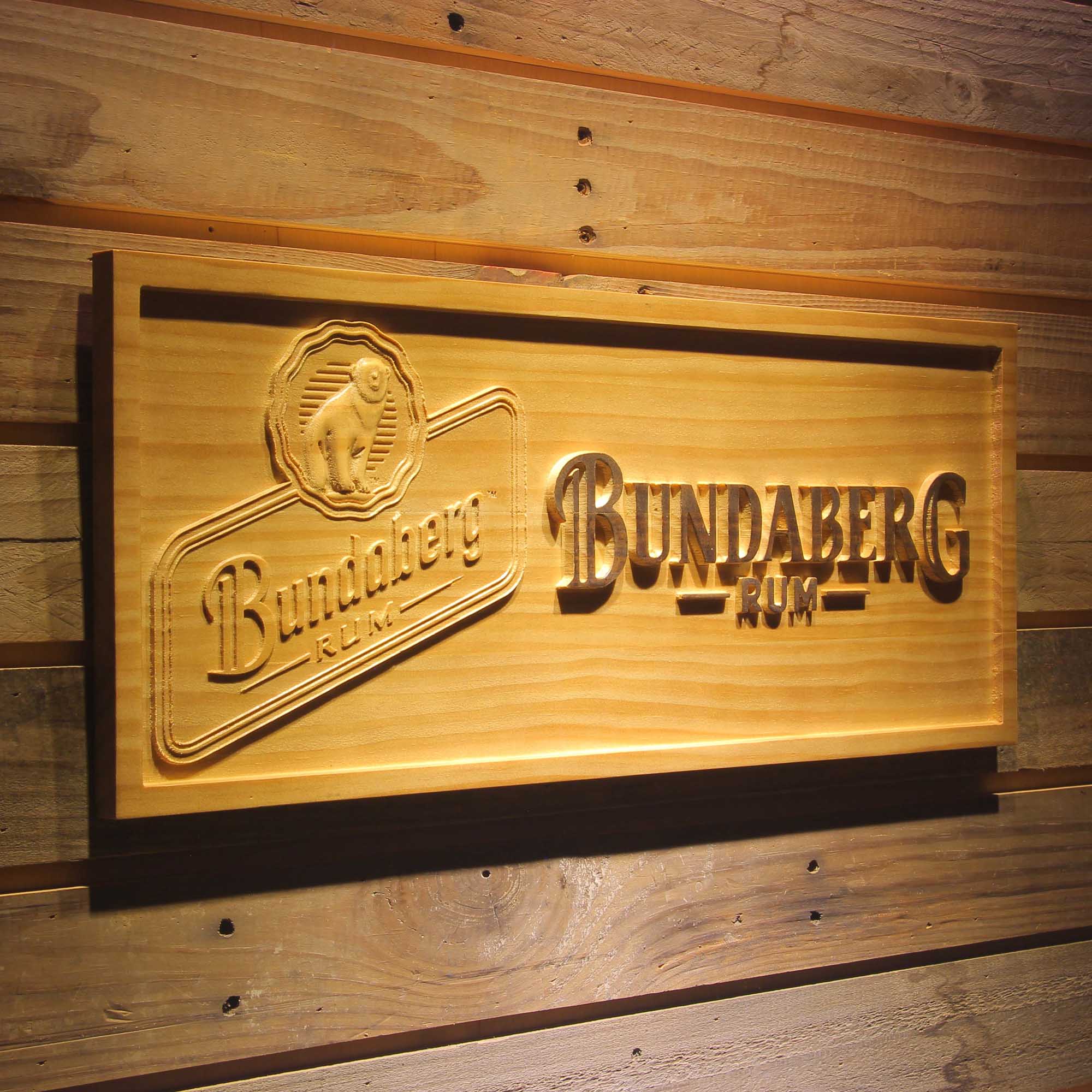 Bundaberg Rum 3D Solid Wooden Craving Sign - Image 2