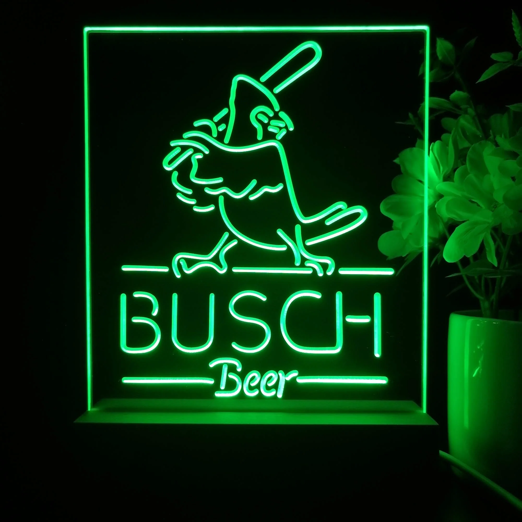 Busch Beer Baseball Bird Night Light Neon Pub Bar Lamp - Image 2