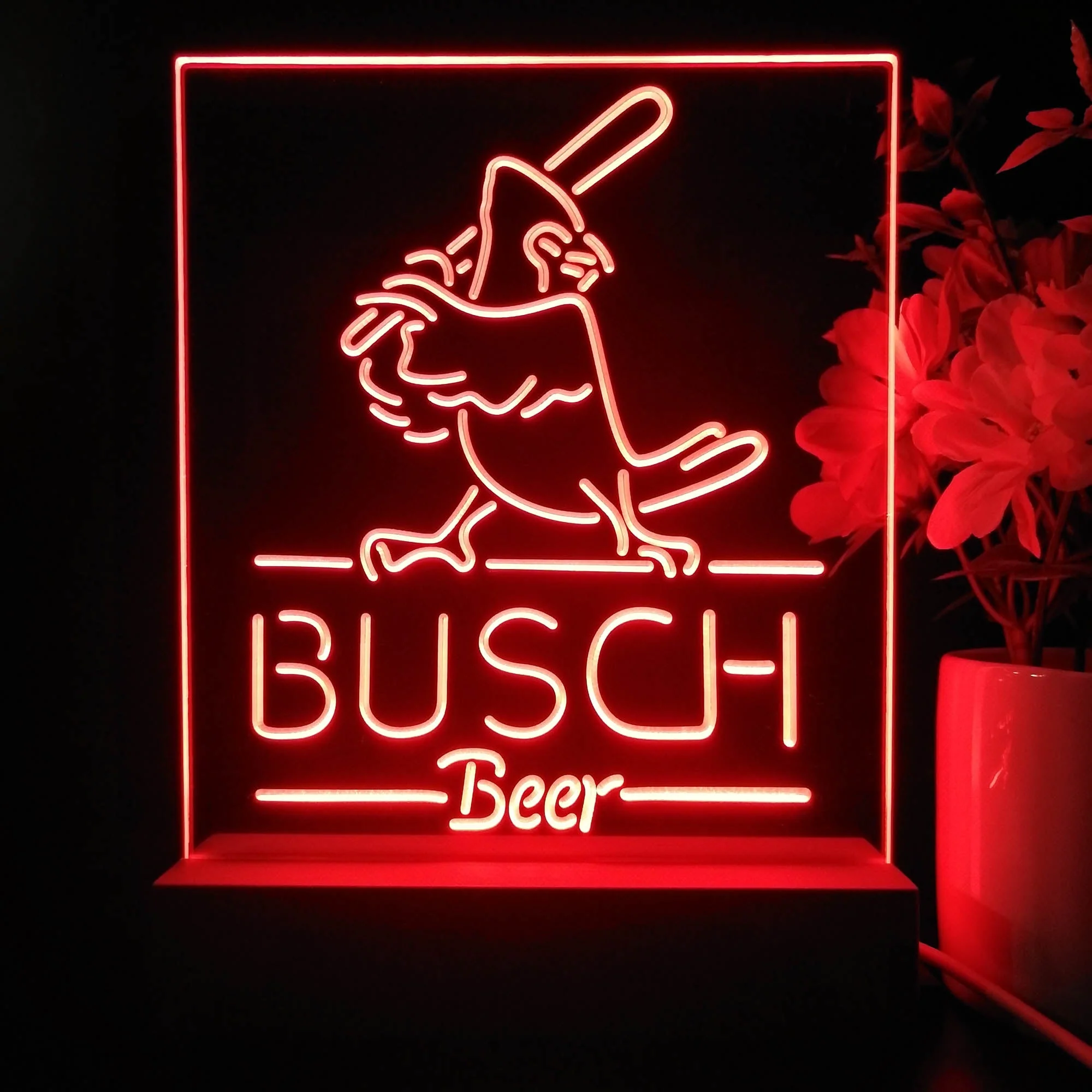 Busch Beer Baseball Bird Night Light Neon Pub Bar Lamp - Image 4