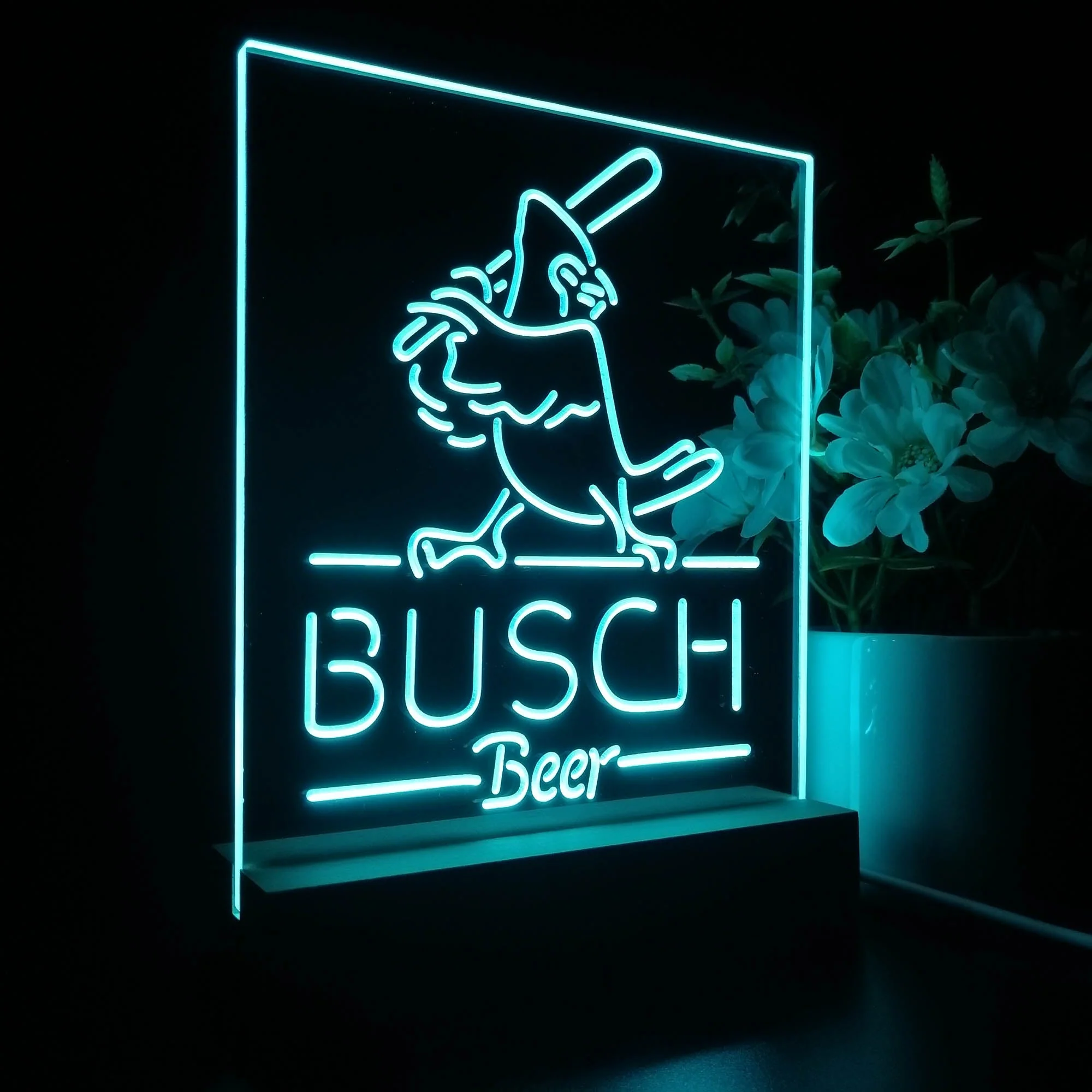 Busch Beer Baseball Bird Night Light Neon Pub Bar Lamp - Image 5
