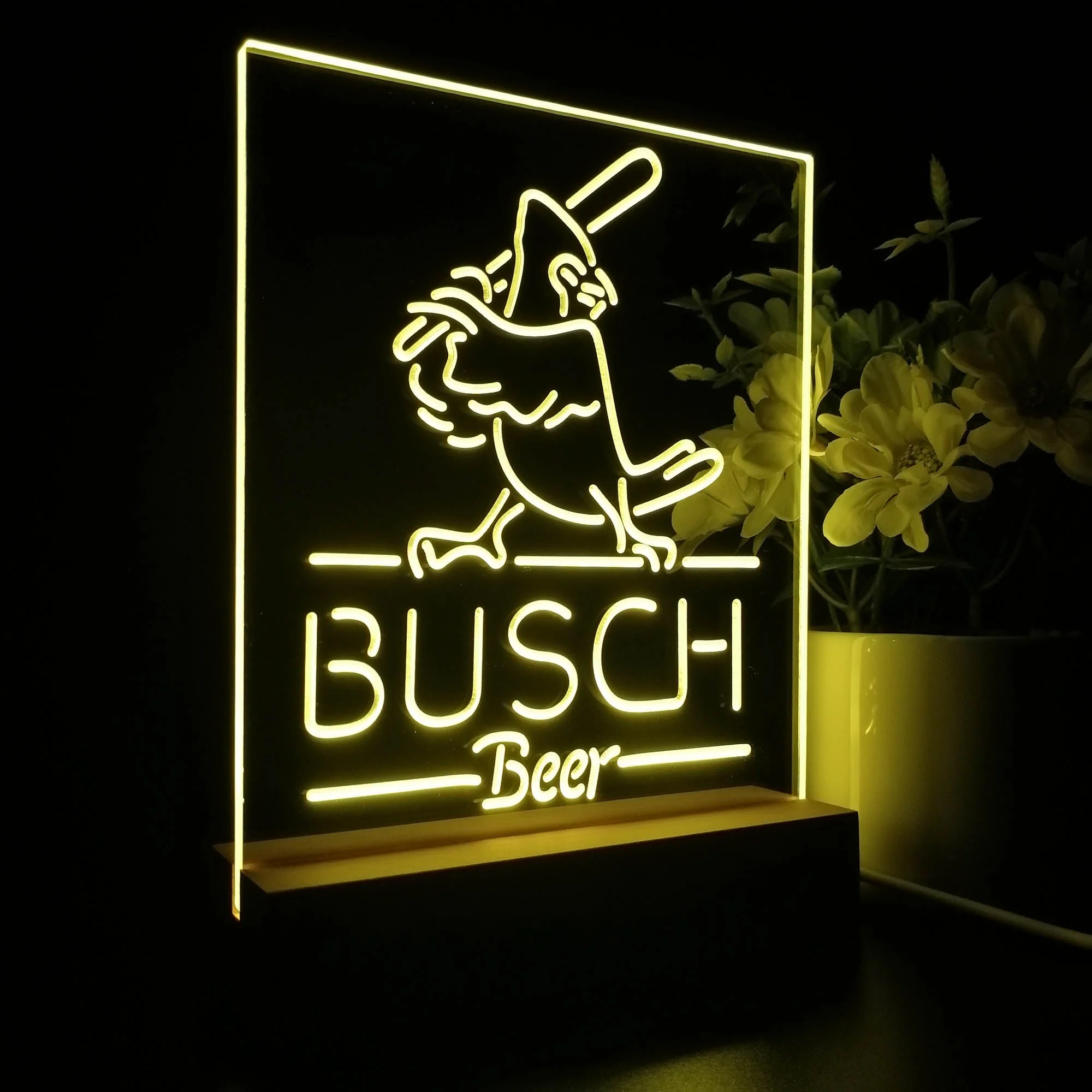 Busch Beer Baseball Bird Night Light Neon Pub Bar Lamp - Image 6