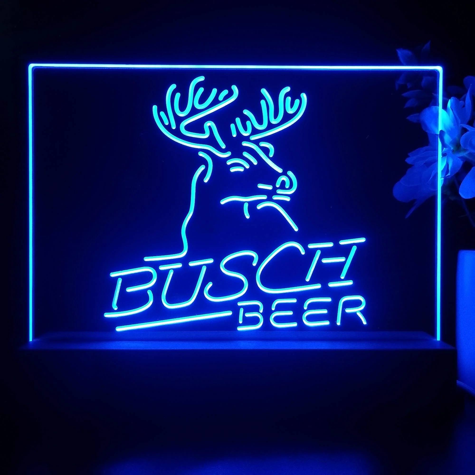 Busch Beer Den Deer Hunt Neon Sign Pub Bar Lamp