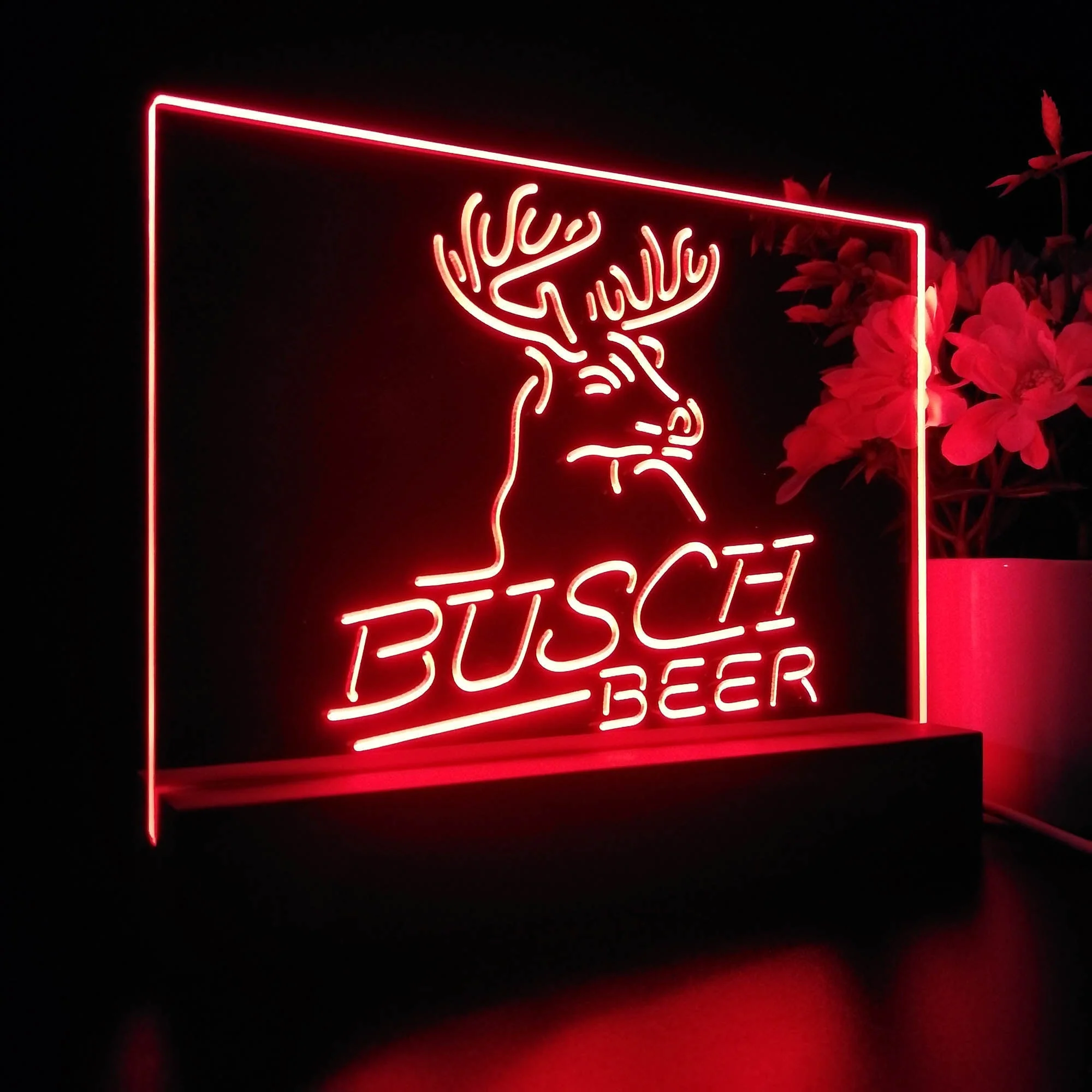 Busch Beer Den Deer Hunt Neon Sign Pub Bar Lamp - Image 5