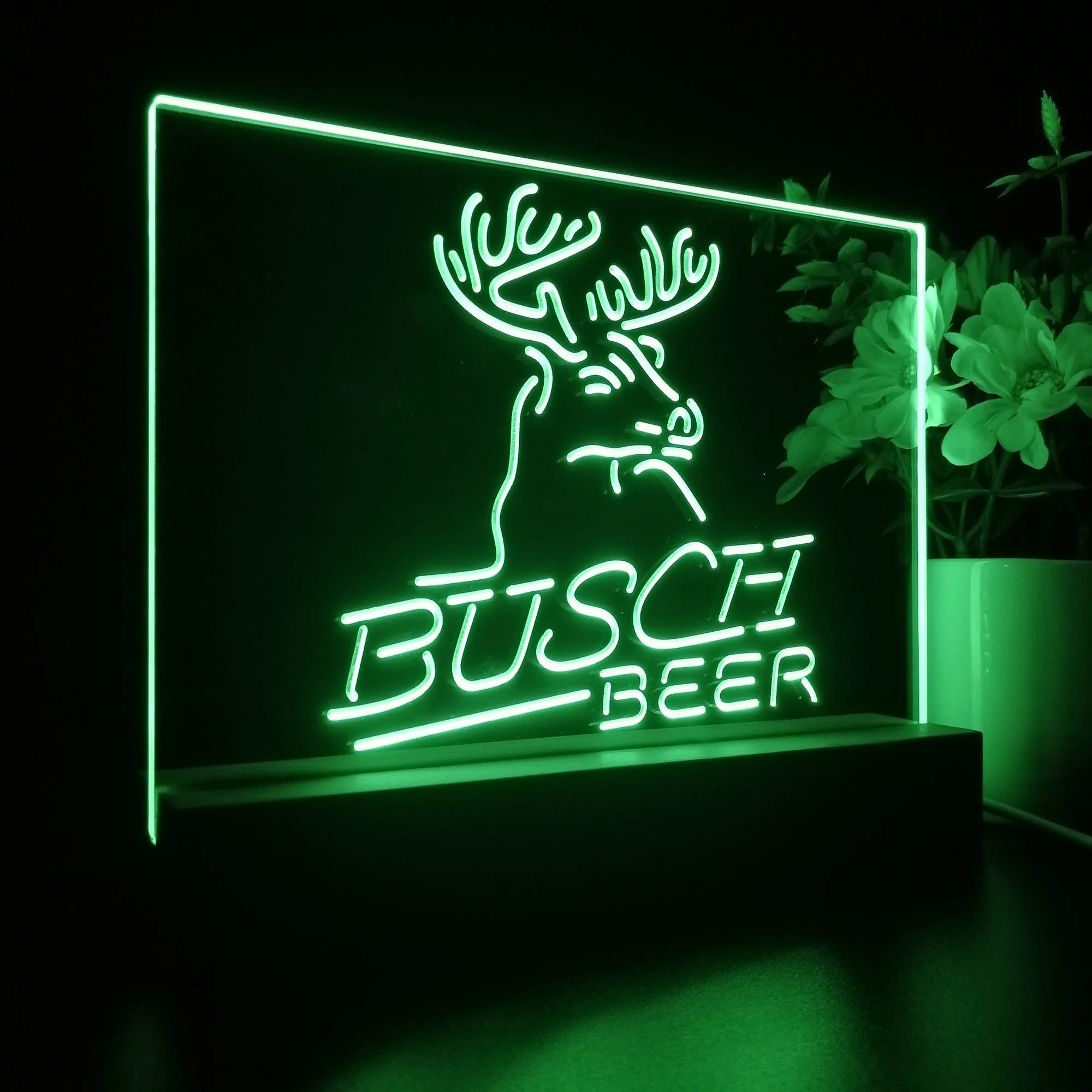 Busch Beer Den Deer Hunt Neon Sign Pub Bar Lamp - Image 7