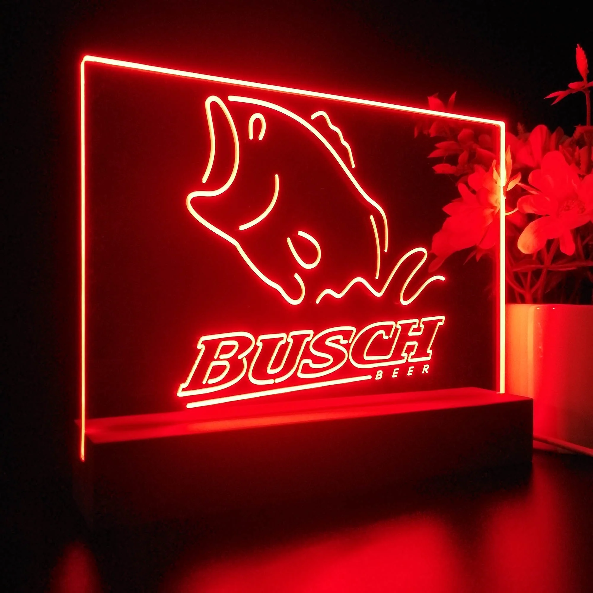 Busch Beer Fishing Camp Neon Sign Pub Bar Lamp - Image 5