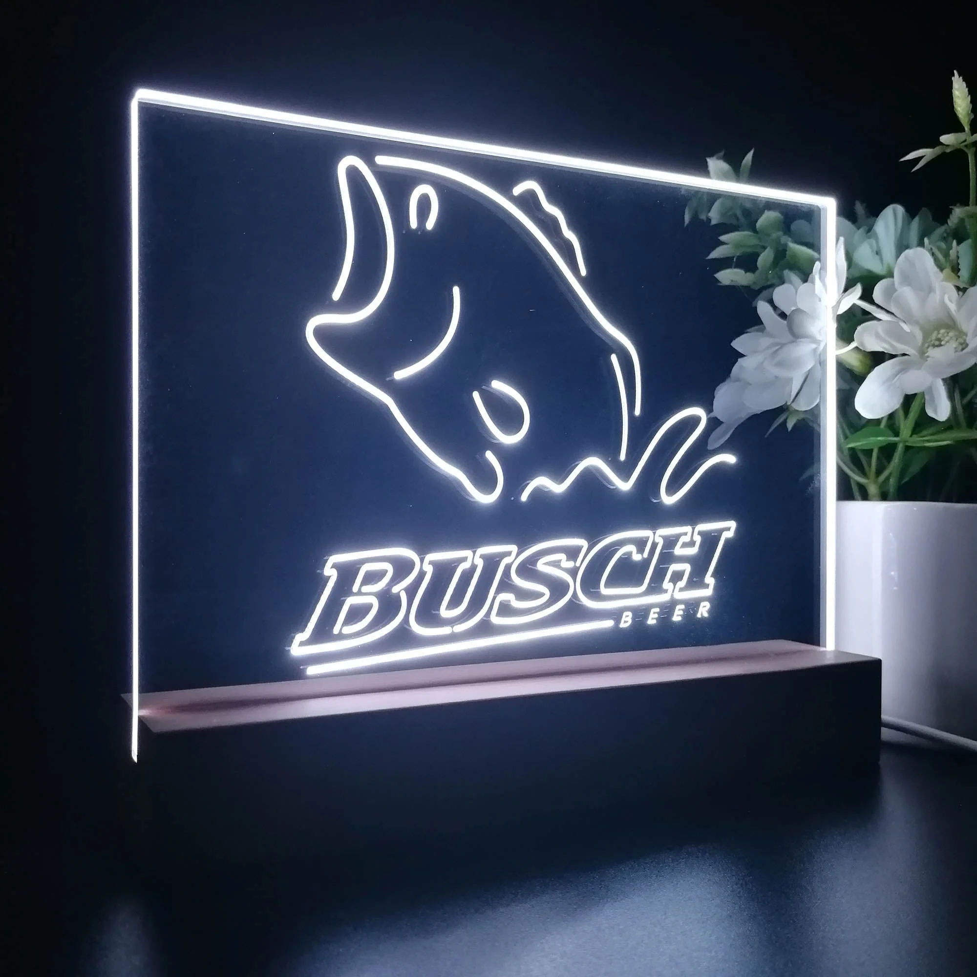 Busch Beer Fishing Camp Neon Sign Pub Bar Lamp - Image 7