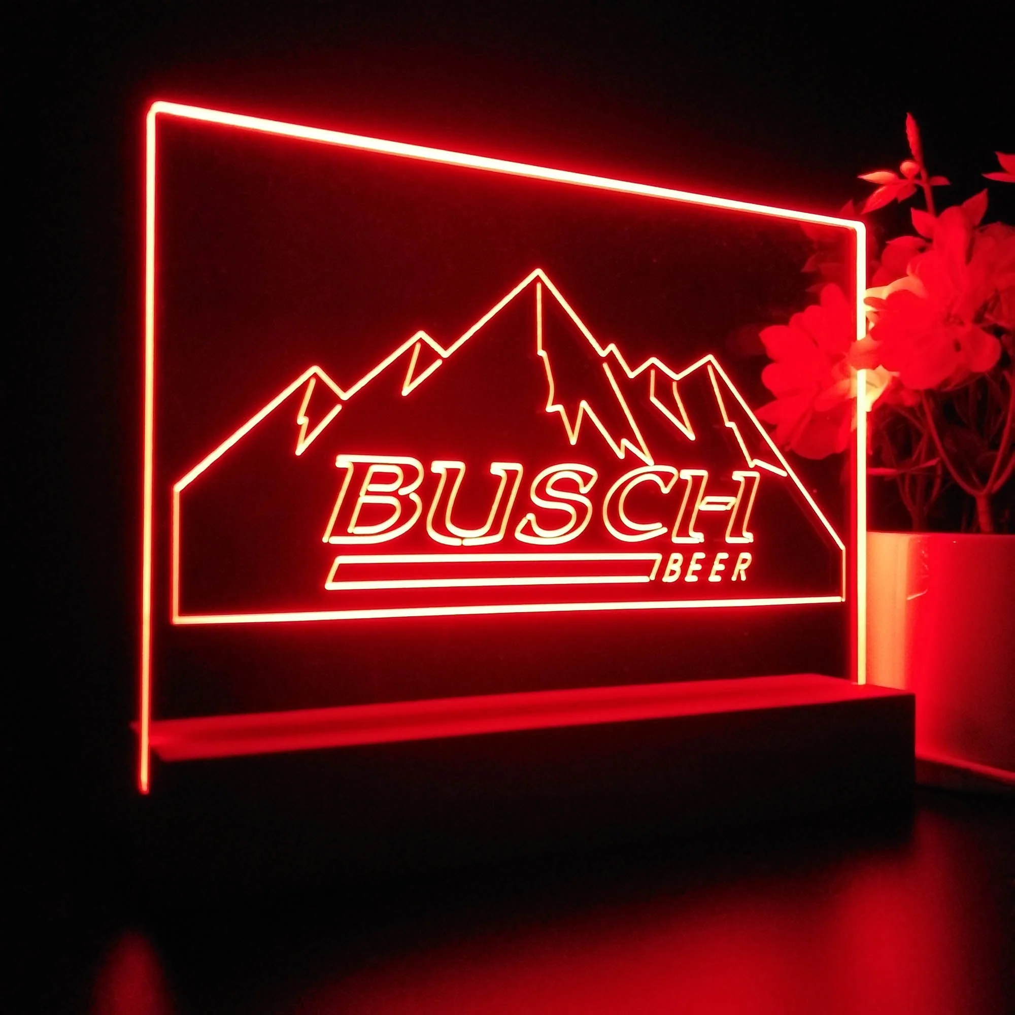 Busch Beer Ice Mountain Neon Sign Pub Bar Lamp - Image 5