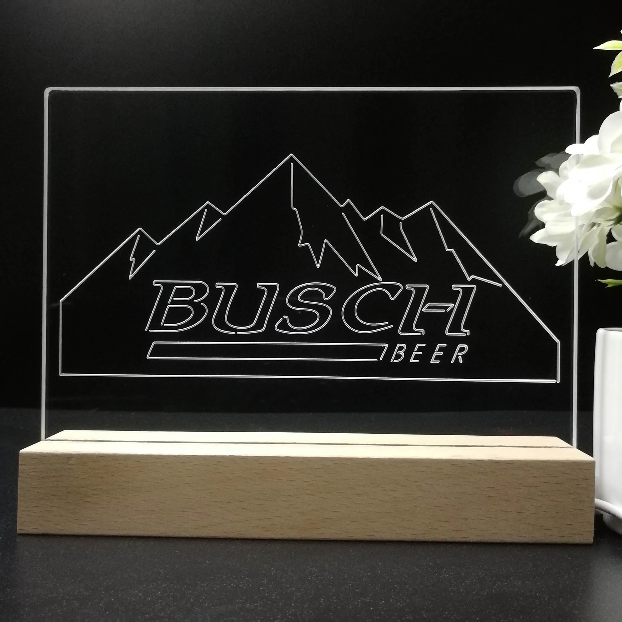 Busch Beer Ice Mountain Neon Sign Pub Bar Lamp - Image 8