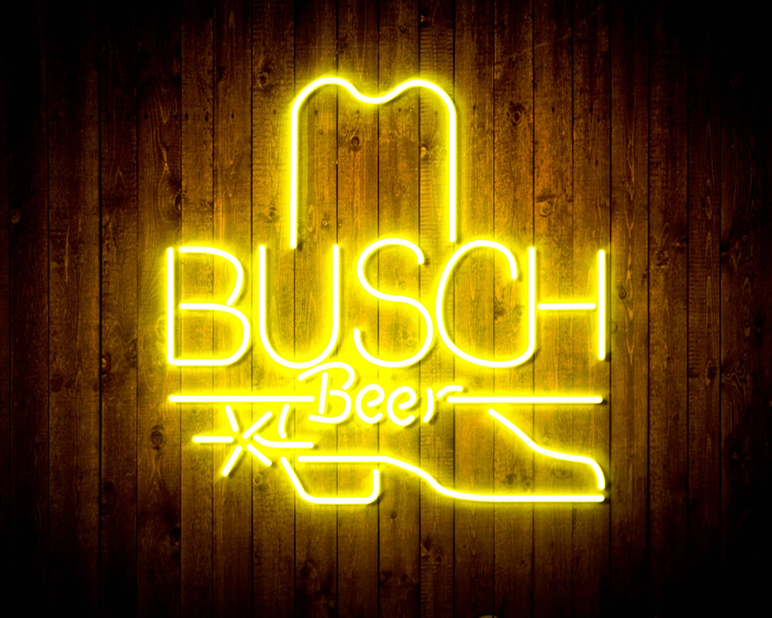 Busch Beer Cowboy Boot Handmade Neon Flex LED Sign - Image 31
