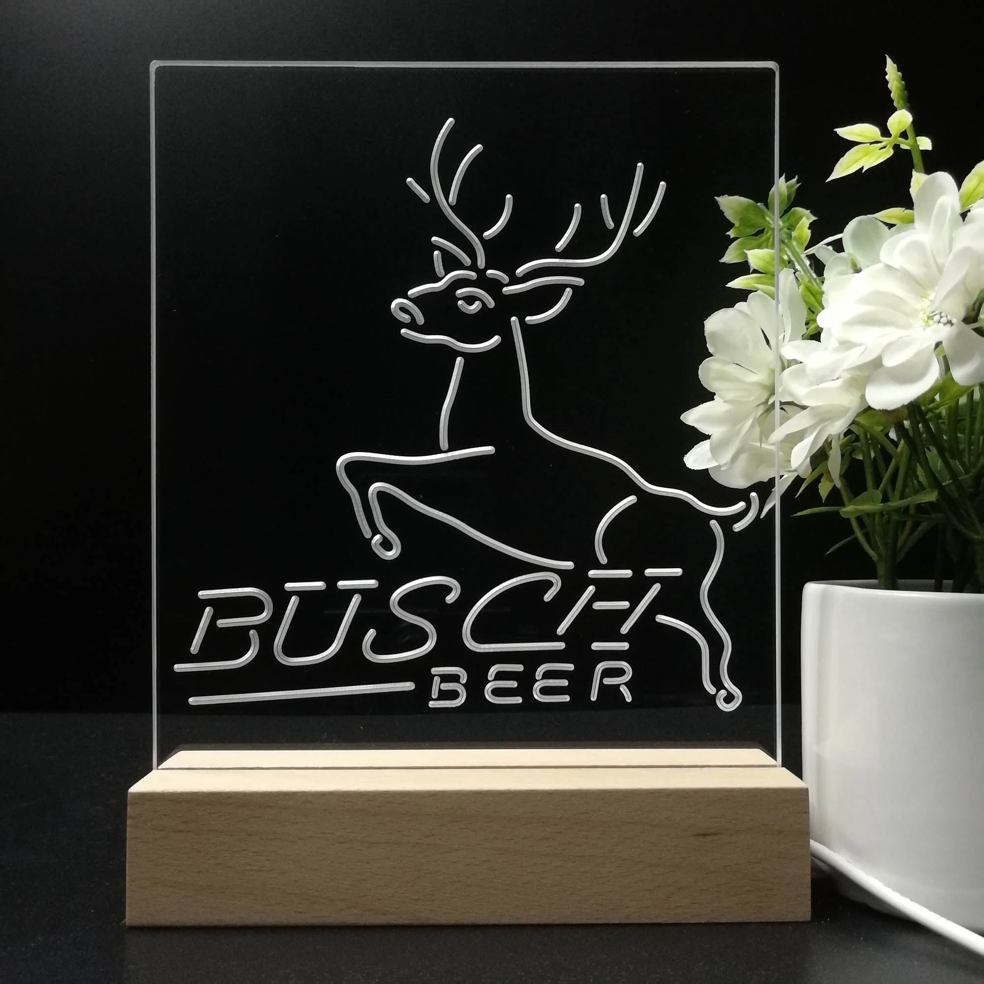 Busch Deer Jump Grassland 3D Illusion Night Light Desk Lamp - Image 8