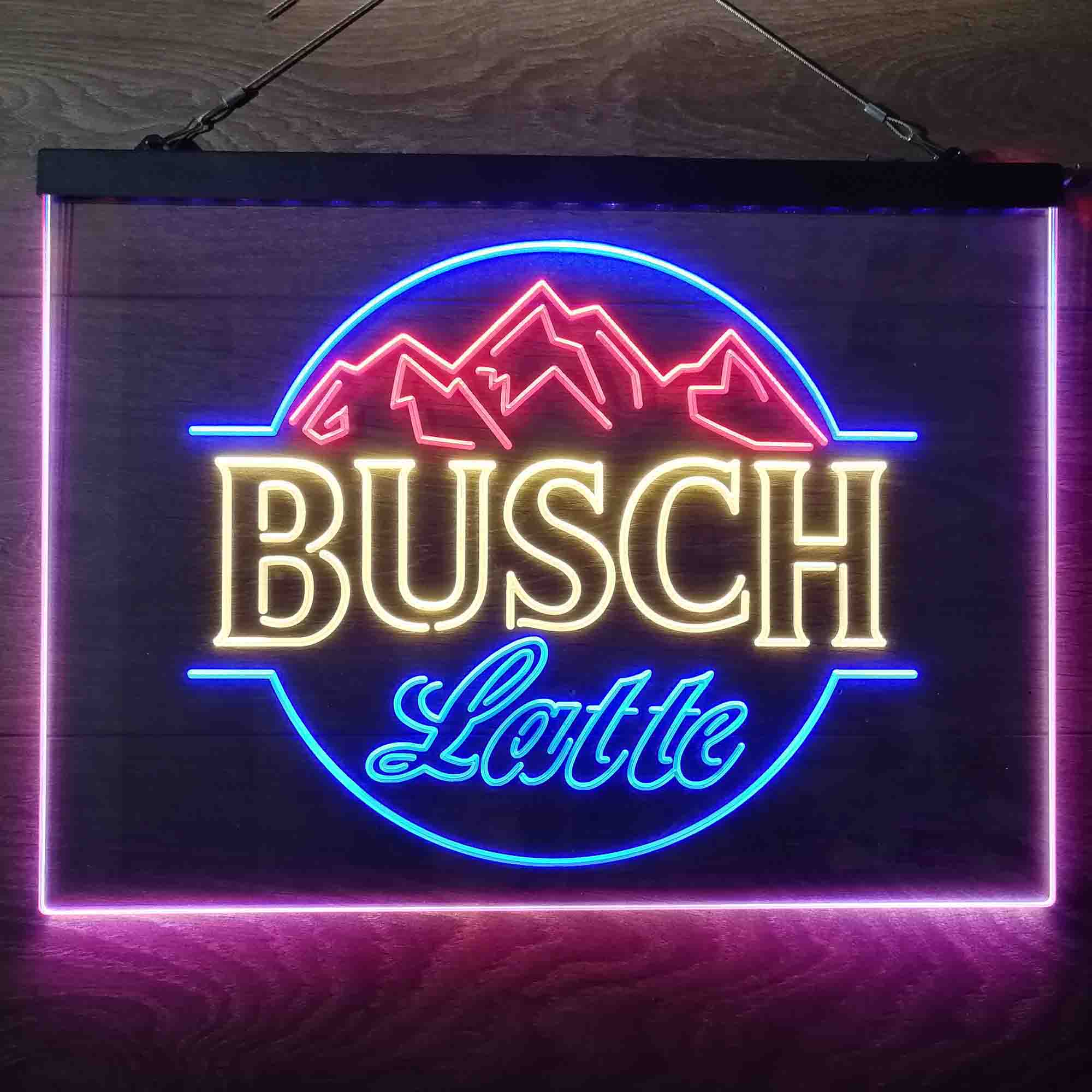 Busch Latte Mountain Bar Neon 3-Color LED Sign - Image 2