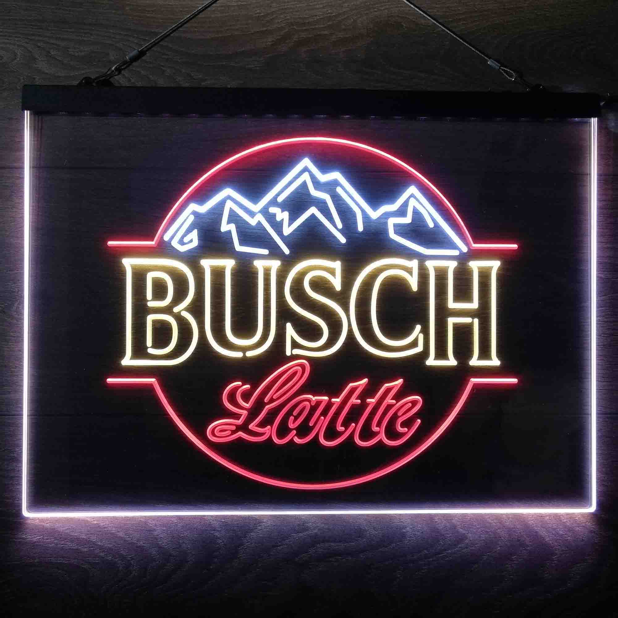 Busch Latte Mountain Bar Neon 3-Color LED Sign - Image 3