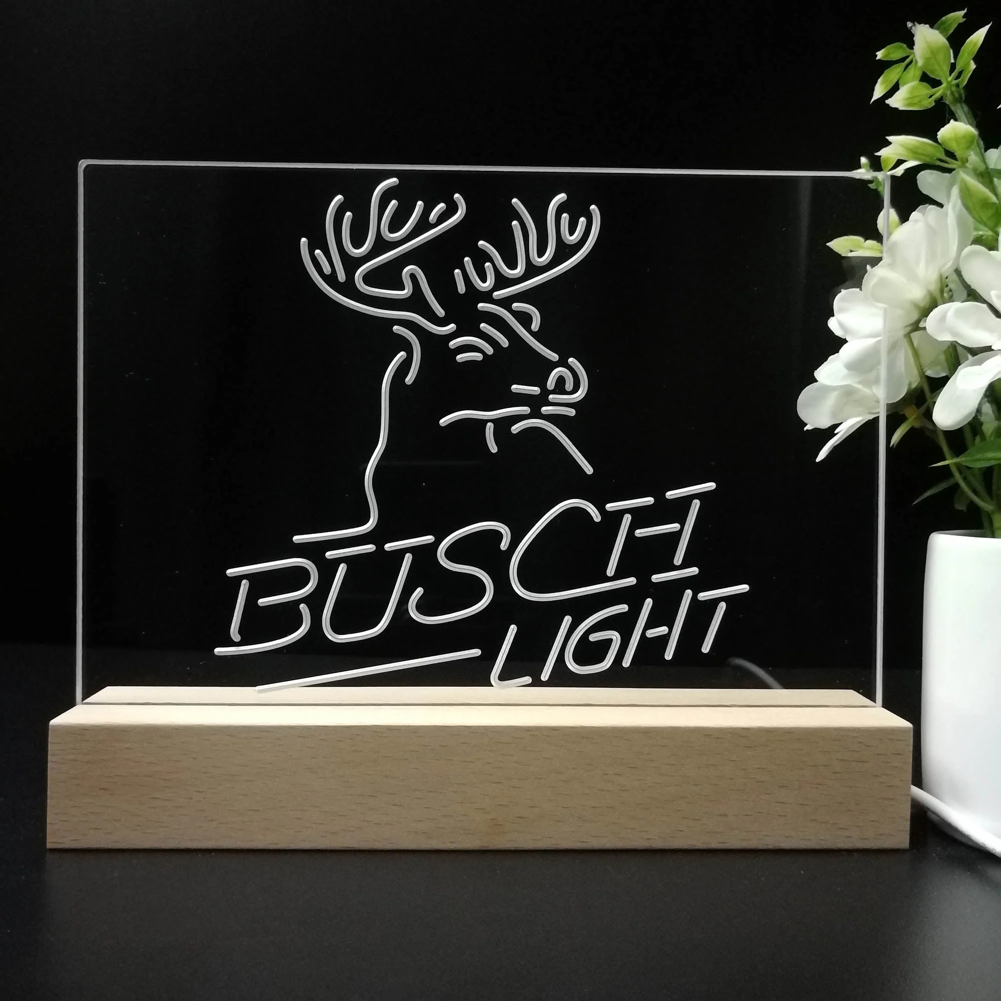Busch Light Beer Deer Bar Neon Sign Pub Bar Lamp - Image 8