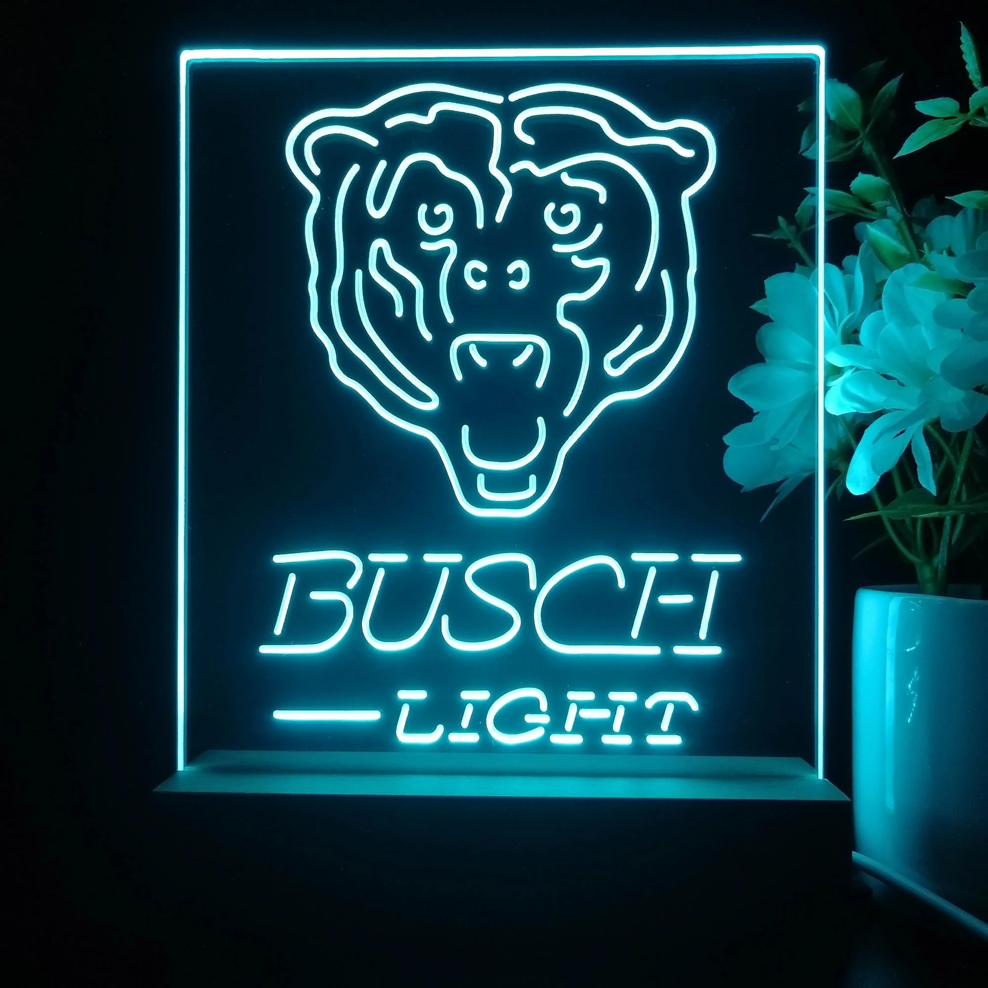 Chicago Bears Night Light Neon Pub Bar Lamp - Image 3