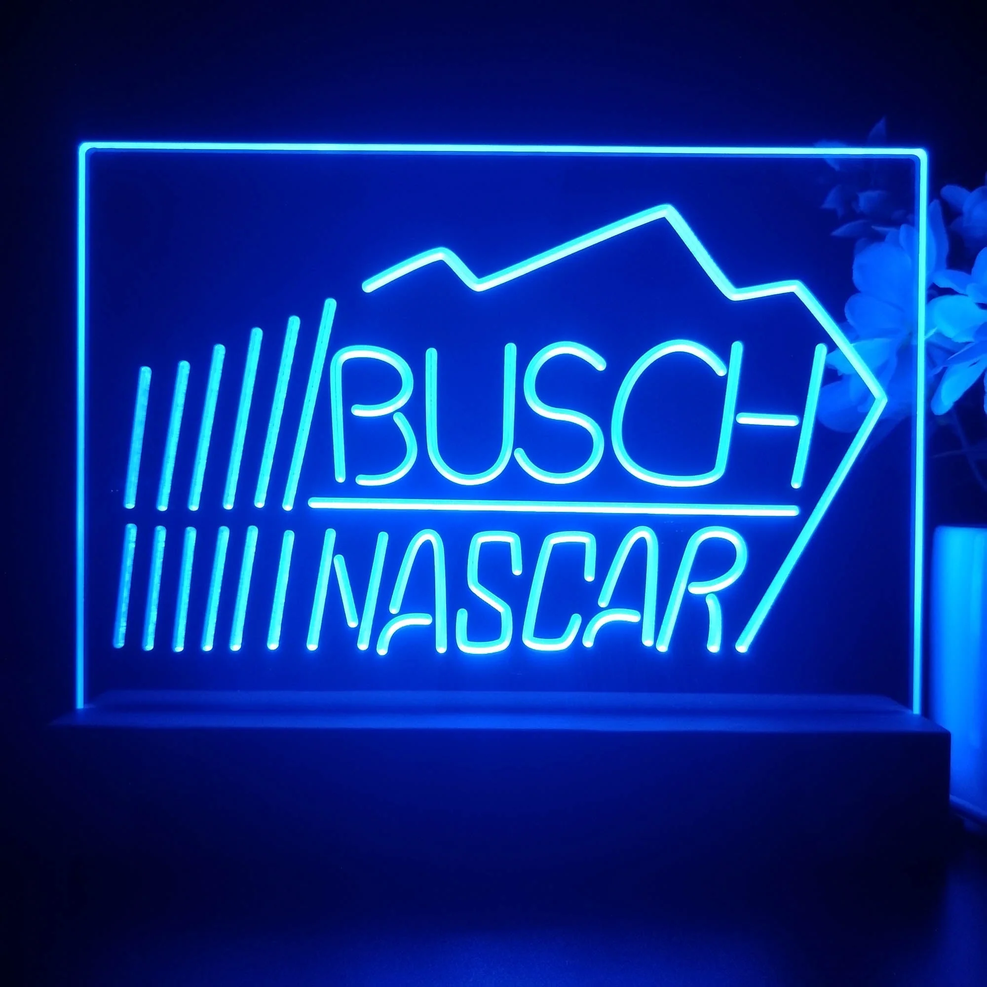 Busch Nascar Beer Racing Car Bar 3D Illusion Night Light Desk Lamp - Image 3