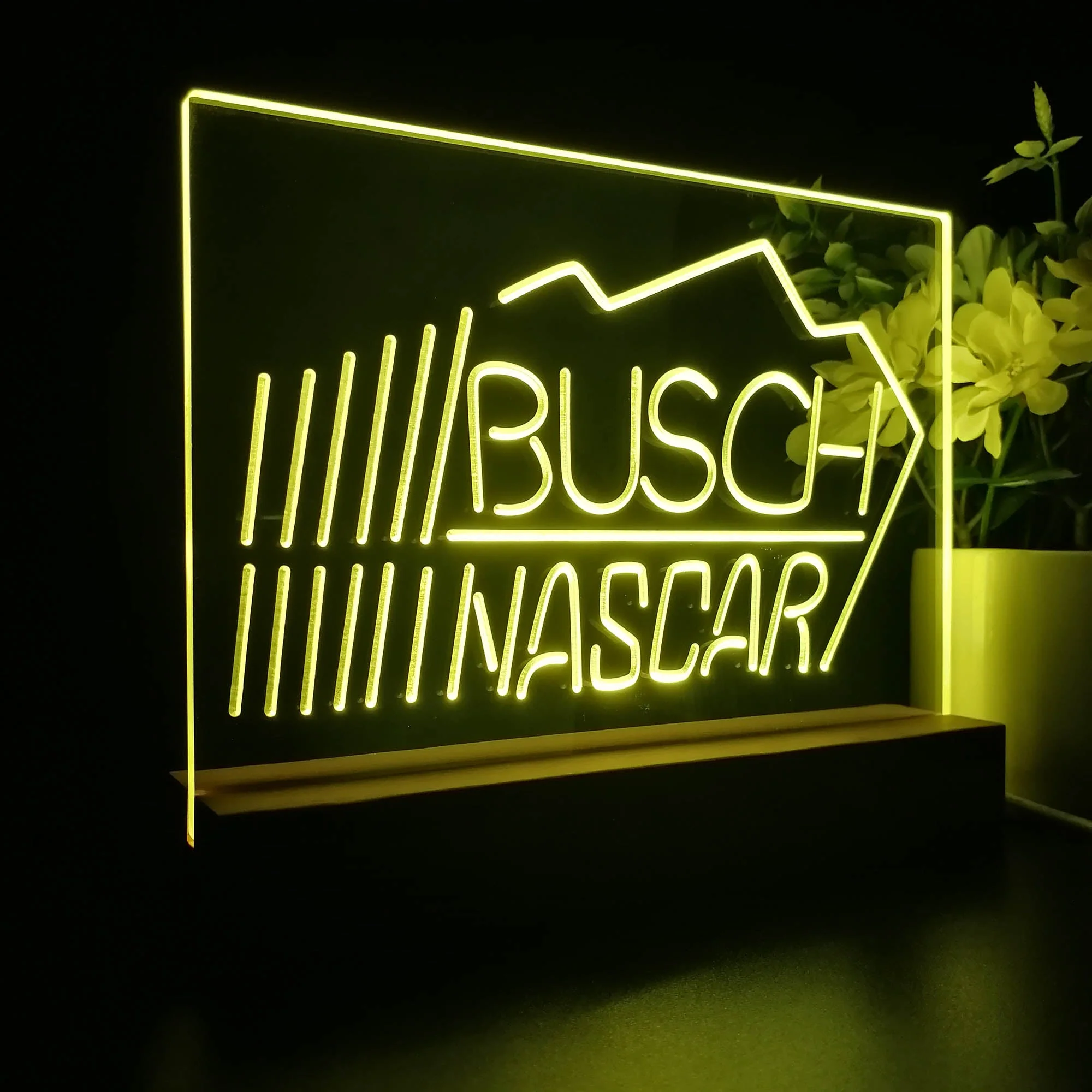 Busch Nascar Beer Racing Car Bar 3D Illusion Night Light Desk Lamp - Image 5