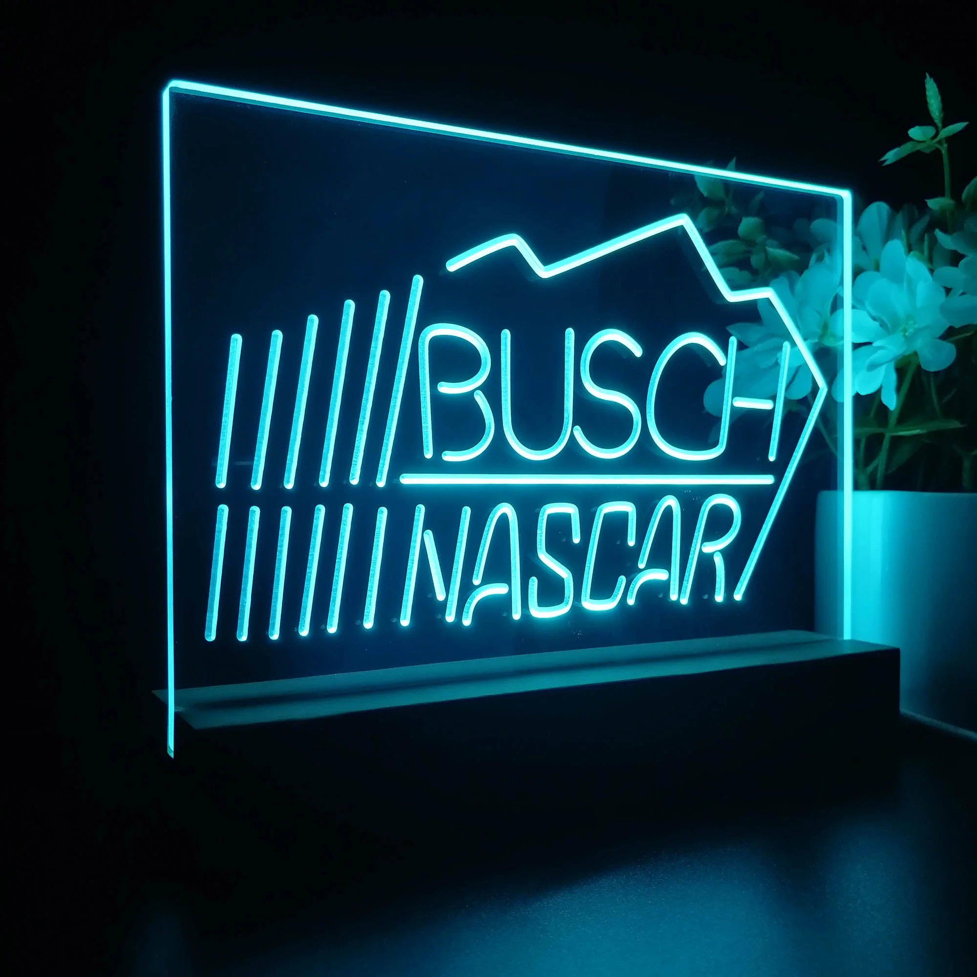 Busch Nascar Beer Racing Car Bar 3D Illusion Night Light Desk Lamp - Image 7