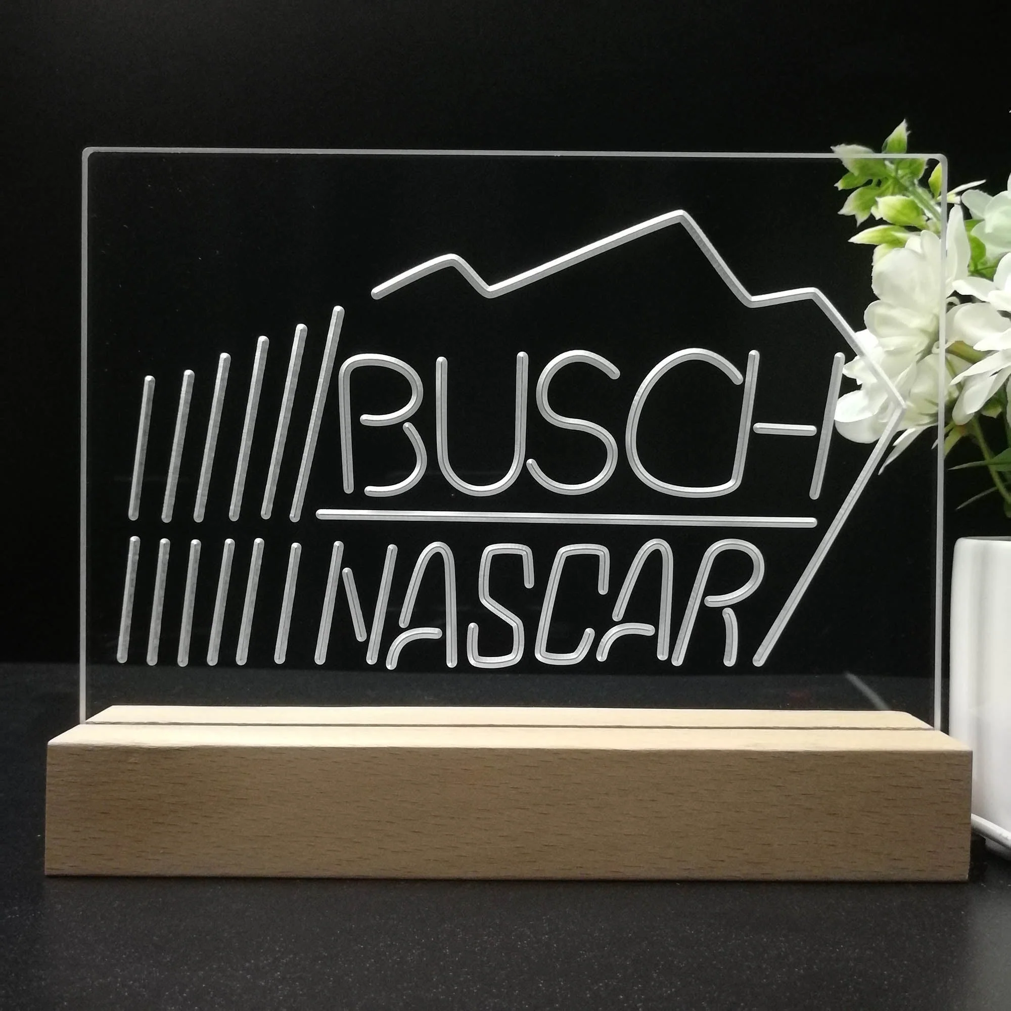 Busch Nascar Beer Racing Car Bar 3D Illusion Night Light Desk Lamp - Image 8