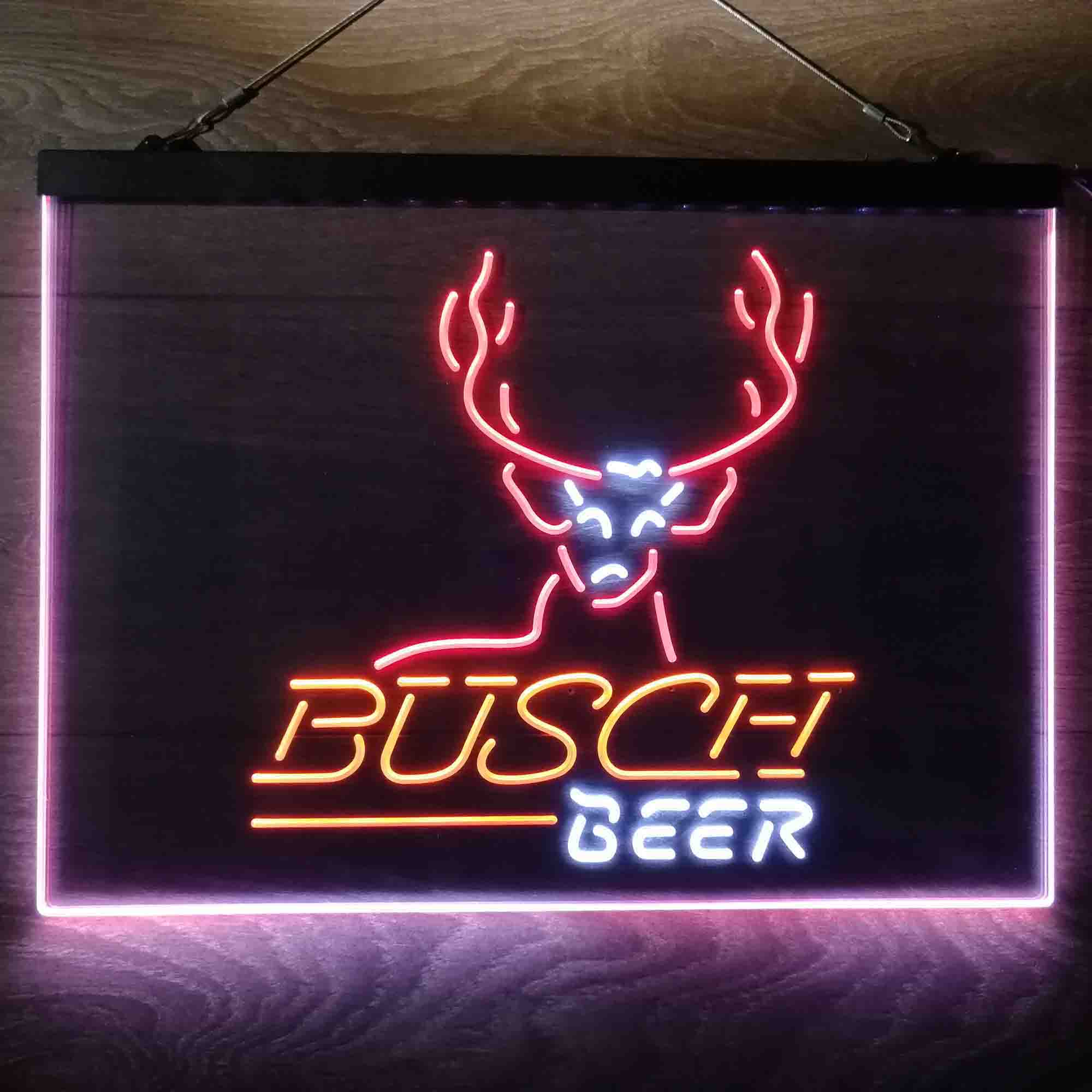 Buschs Beer Cabin Deer Hunt Neon 3-Color LED Sign - Image 7