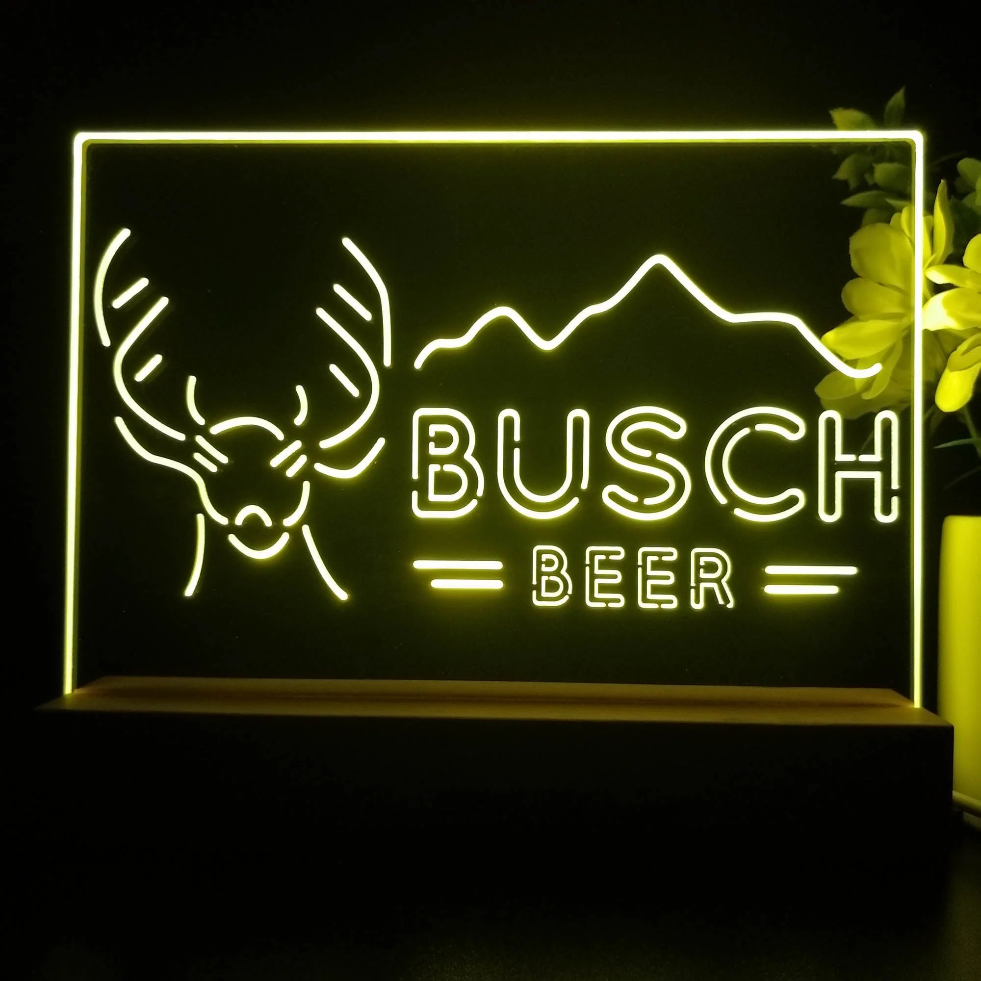 Buschs Beer Deer Mountain Neon Sign Pub Bar Lamp - Image 2