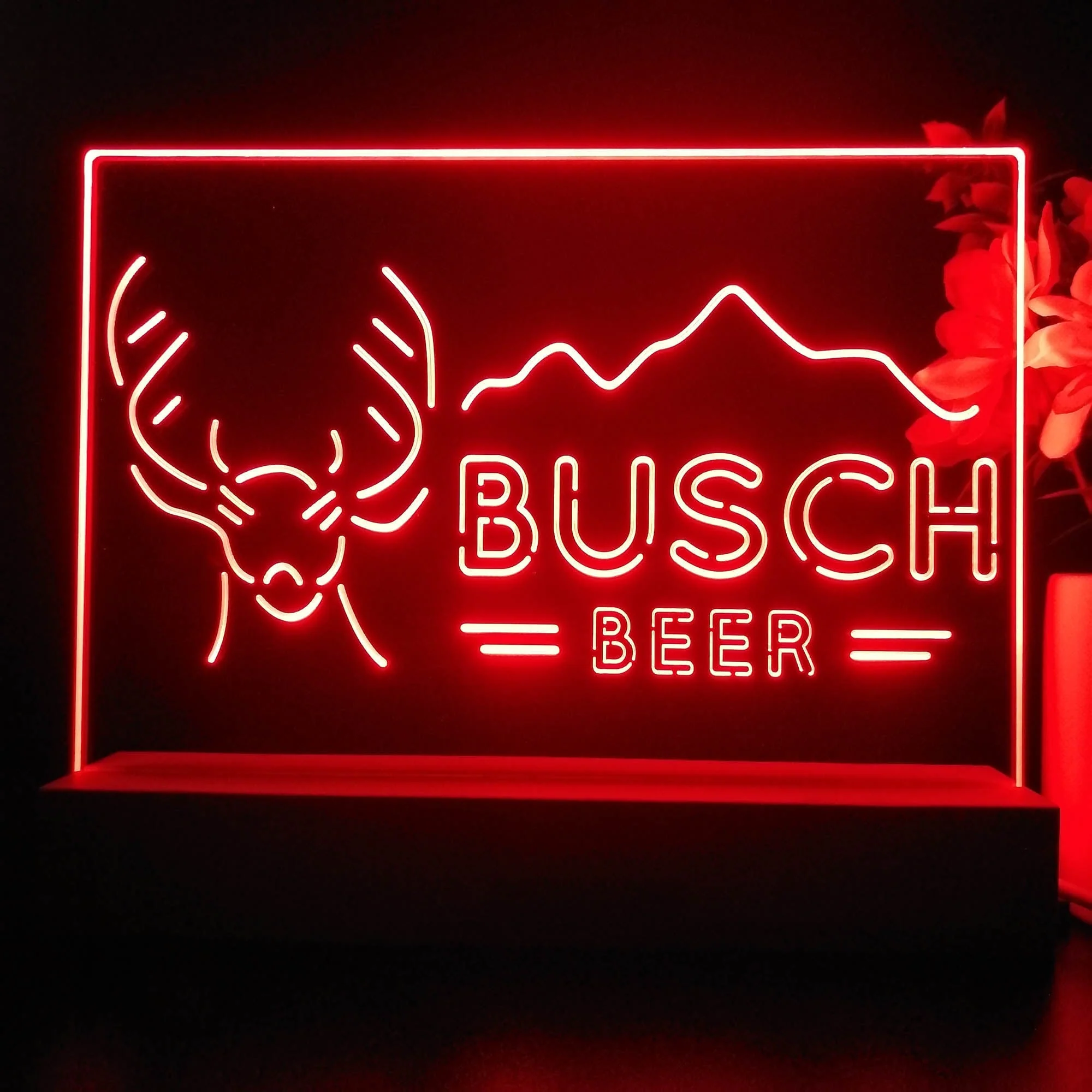 Buschs Beer Deer Mountain Neon Sign Pub Bar Lamp - Image 4