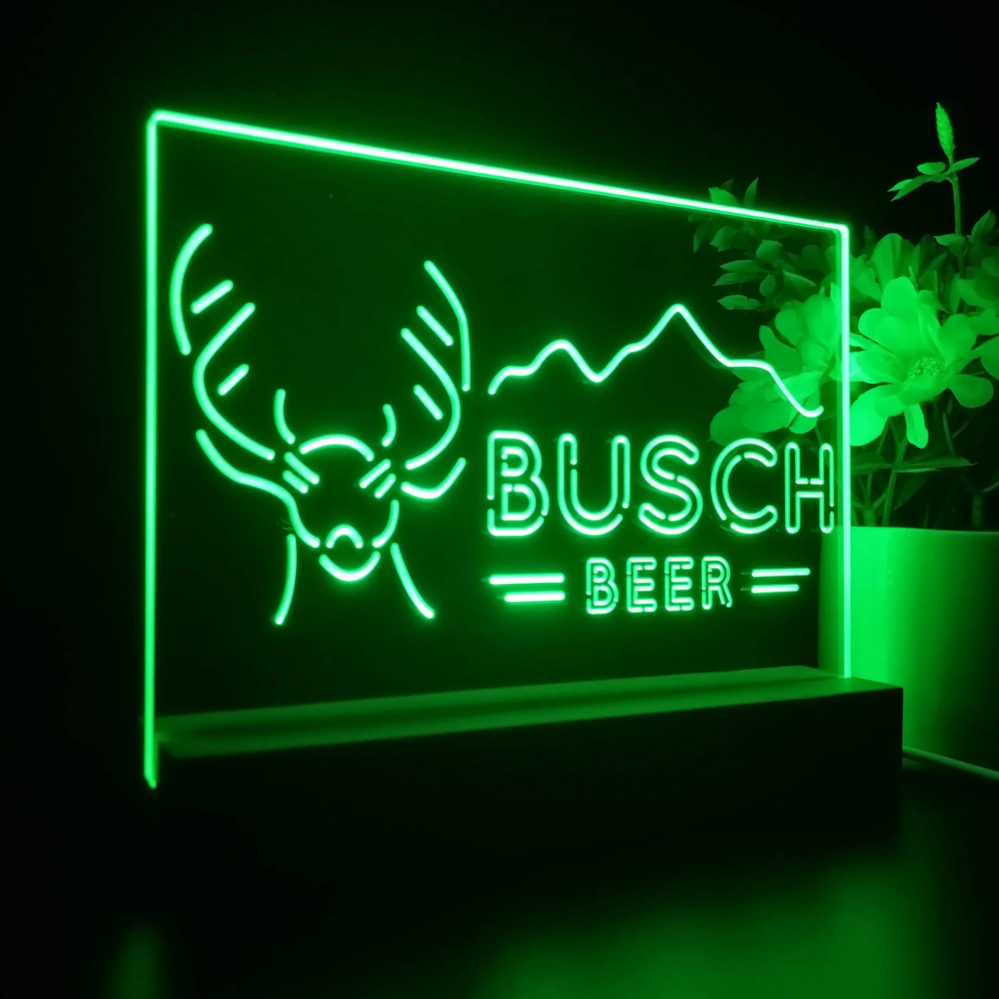 Buschs Beer Deer Mountain Neon Sign Pub Bar Lamp - Image 5