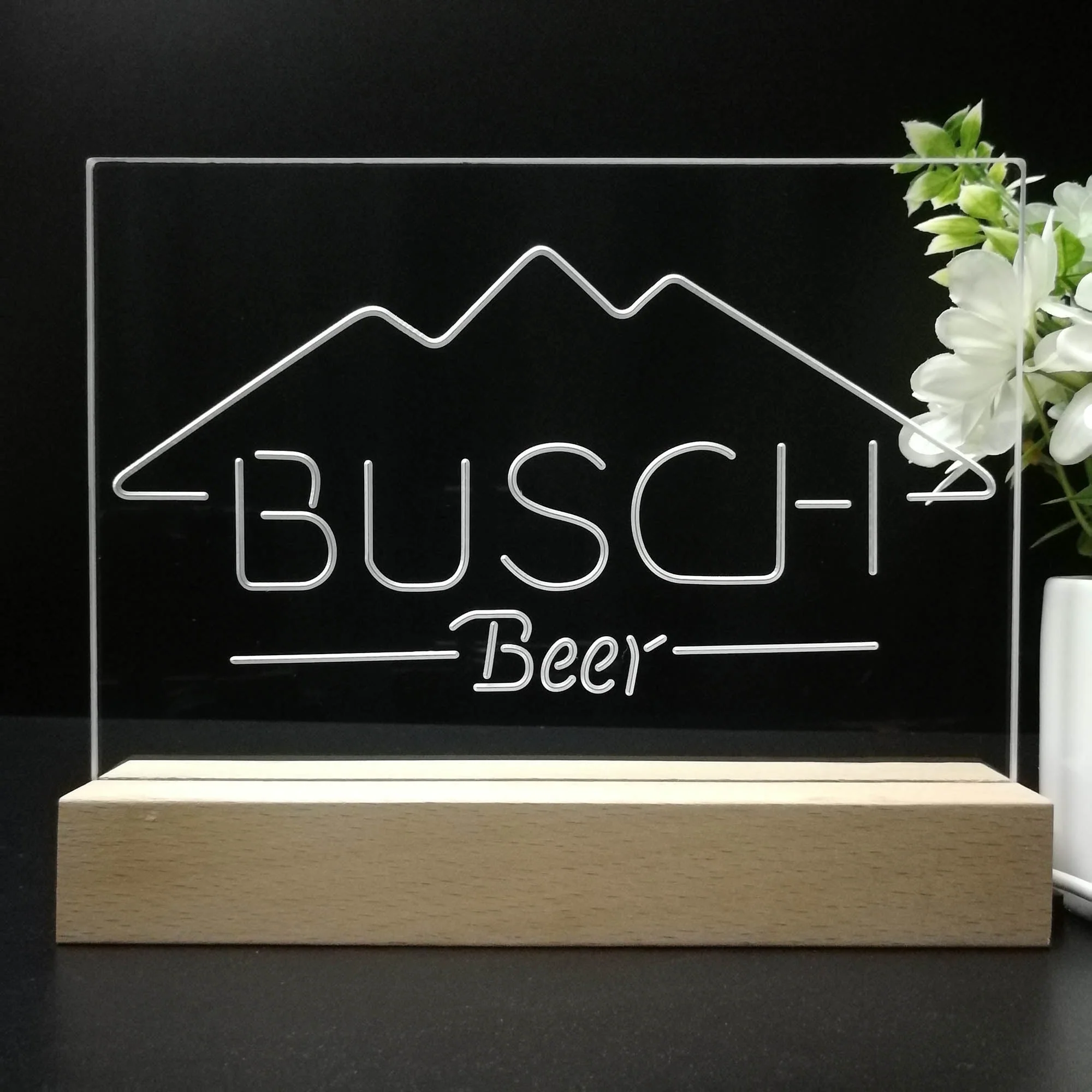 Buschs Beer Mountain Neon Sign Pub Bar Lamp - Image 8