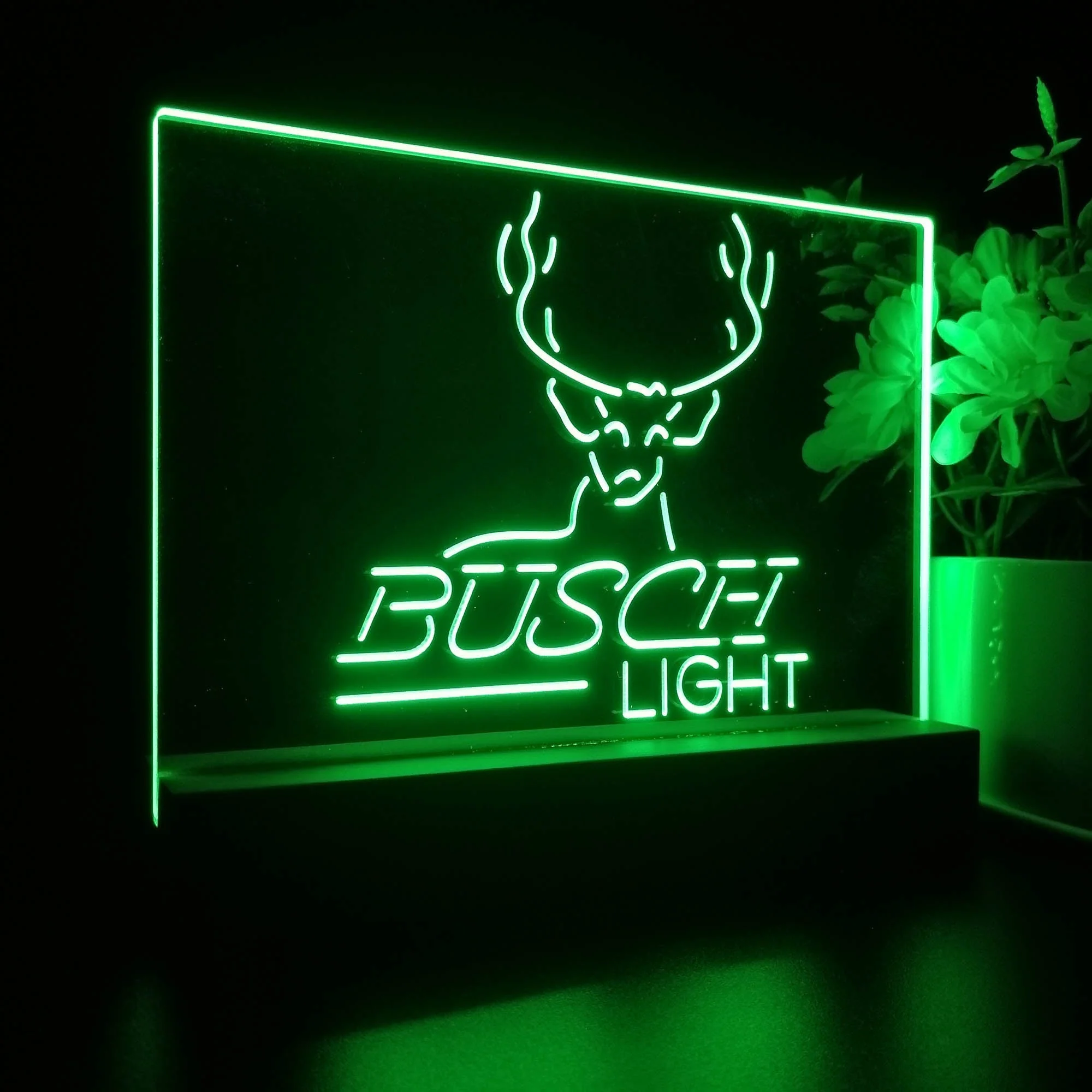 Buschs Deer Hunting Beer Light Neon Sign Pub Bar Lamp - Image 6