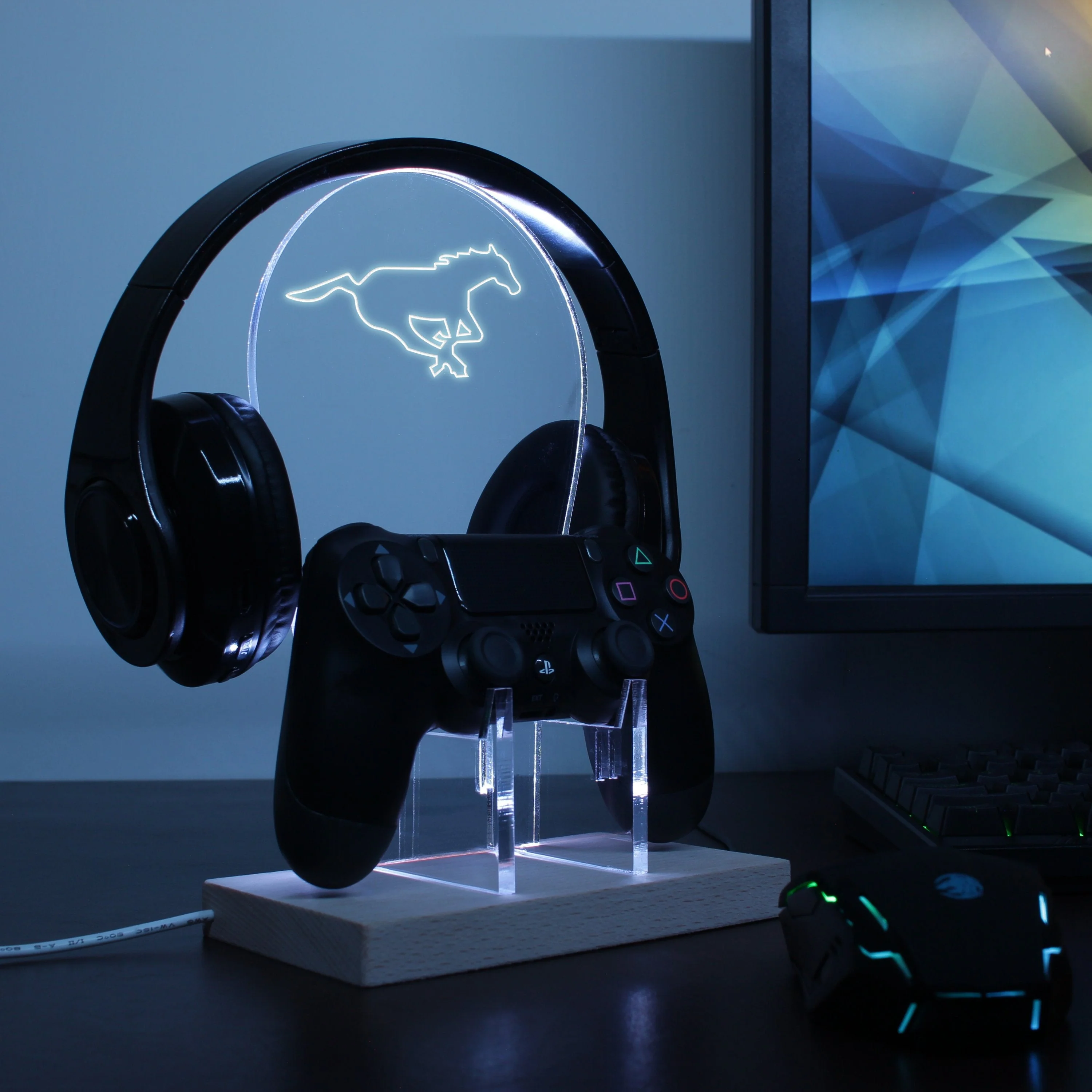 Calgary Stampeders LED Gaming Headset Controller Stand - Image 3