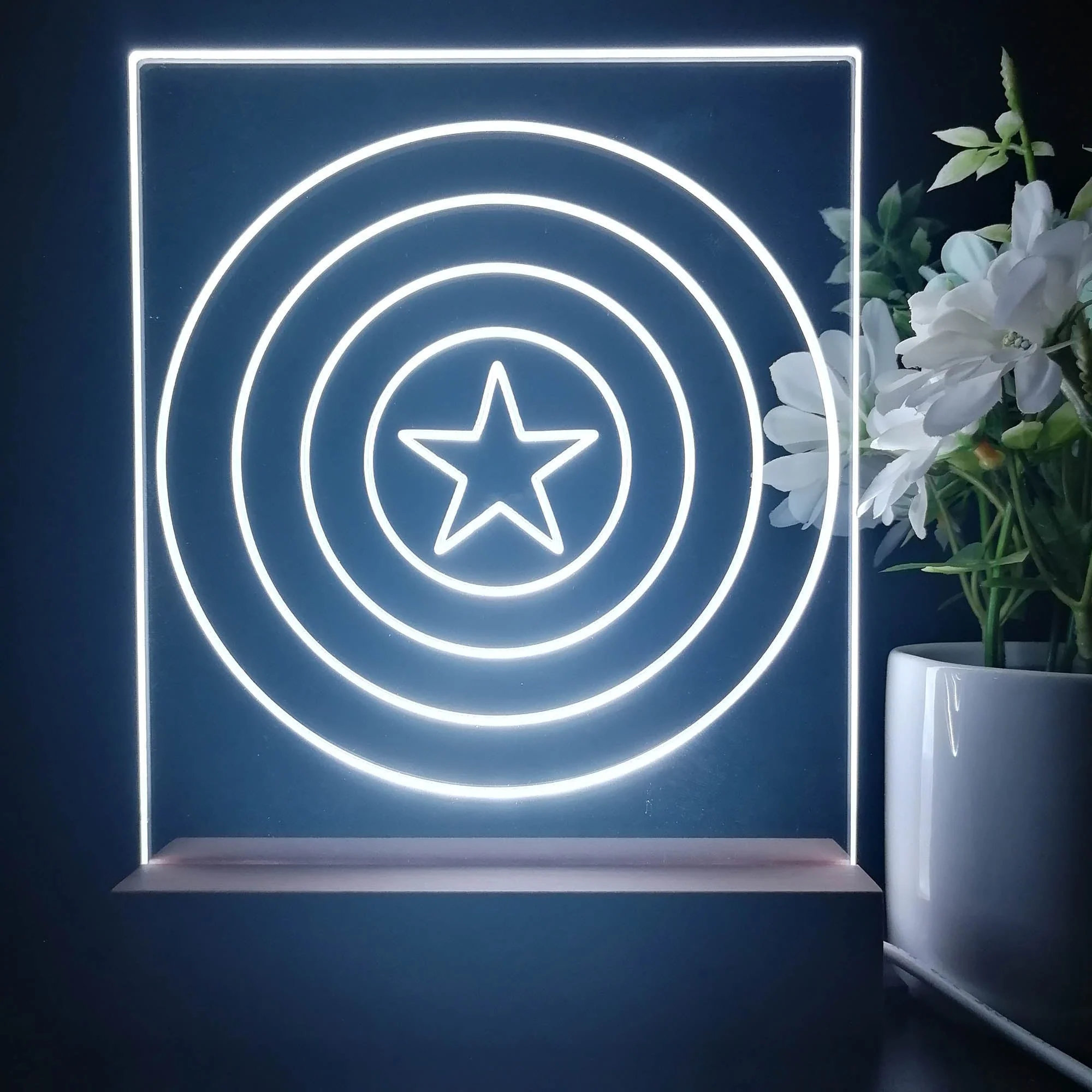 Captain America Shield 3D Illusion Night Light Desk Lamp - Image 4