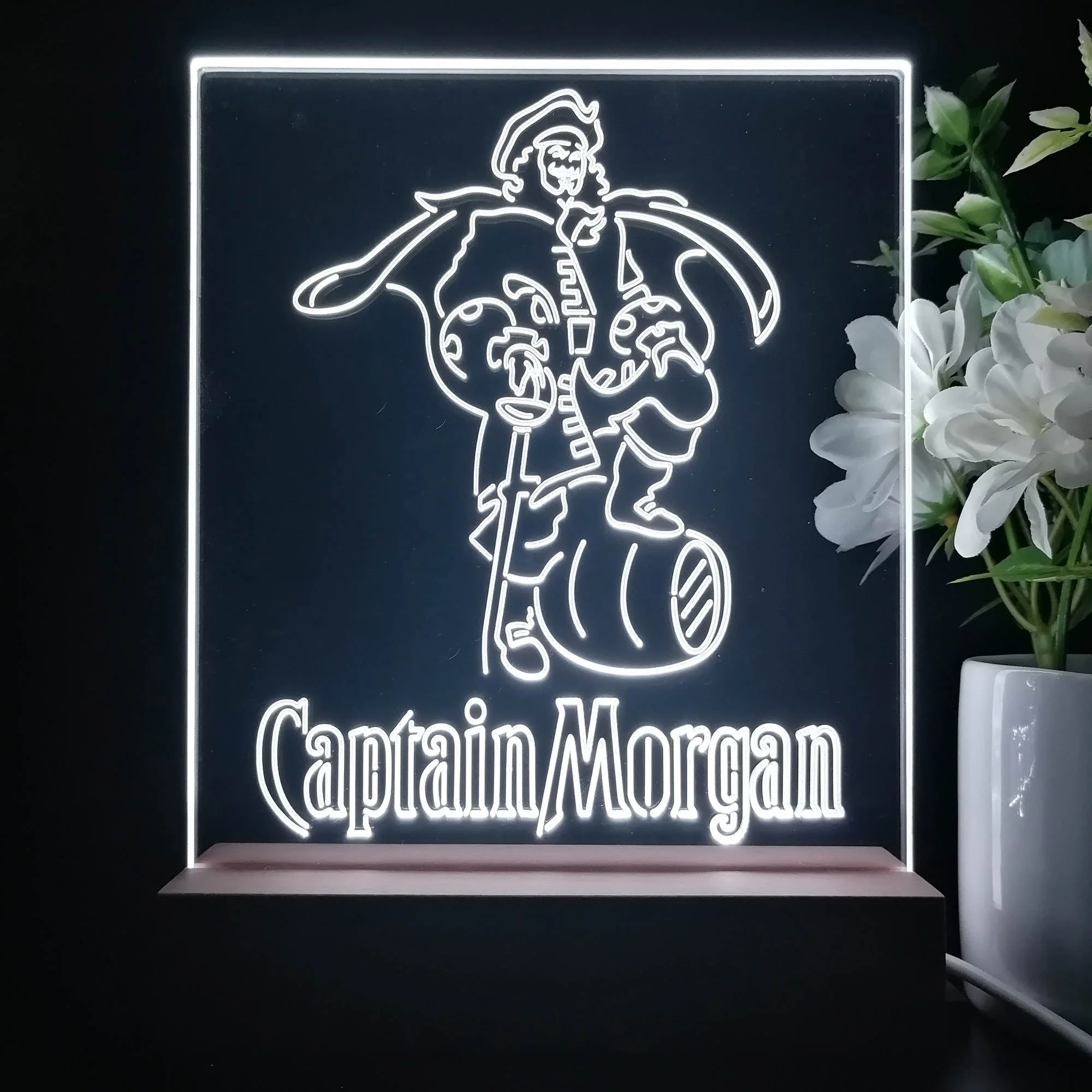 Captain Morgan Rum Live Like the Captain Night Light Neon Pub Bar Lamp - Image 3