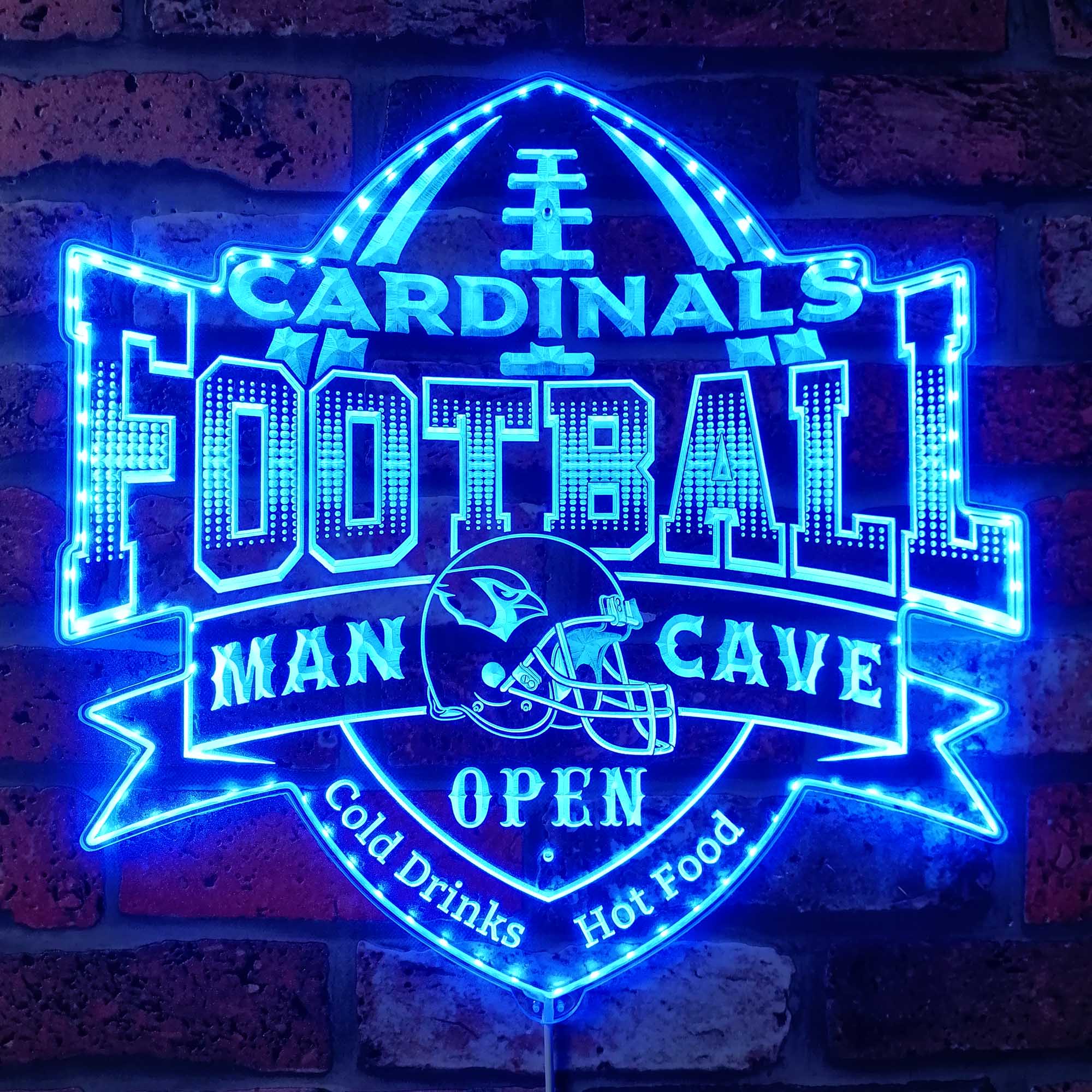 Arizona Cardinals Man Cave Neon LED Sign with Dynamic RGB Colors - Image 4