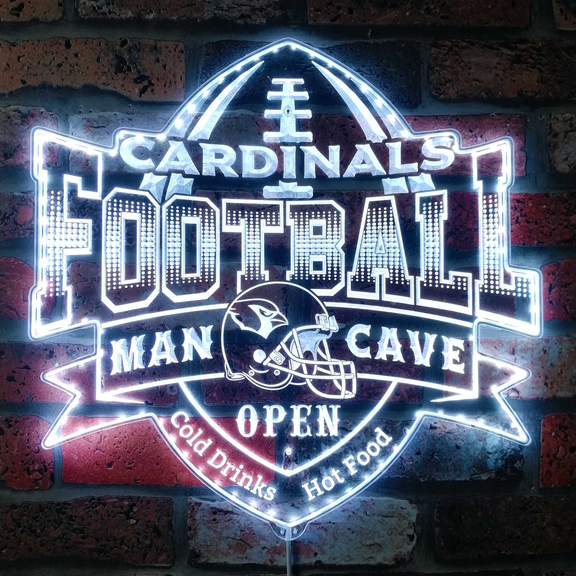 Arizona Cardinals Man Cave Neon LED Sign with Dynamic RGB Colors - Image 5