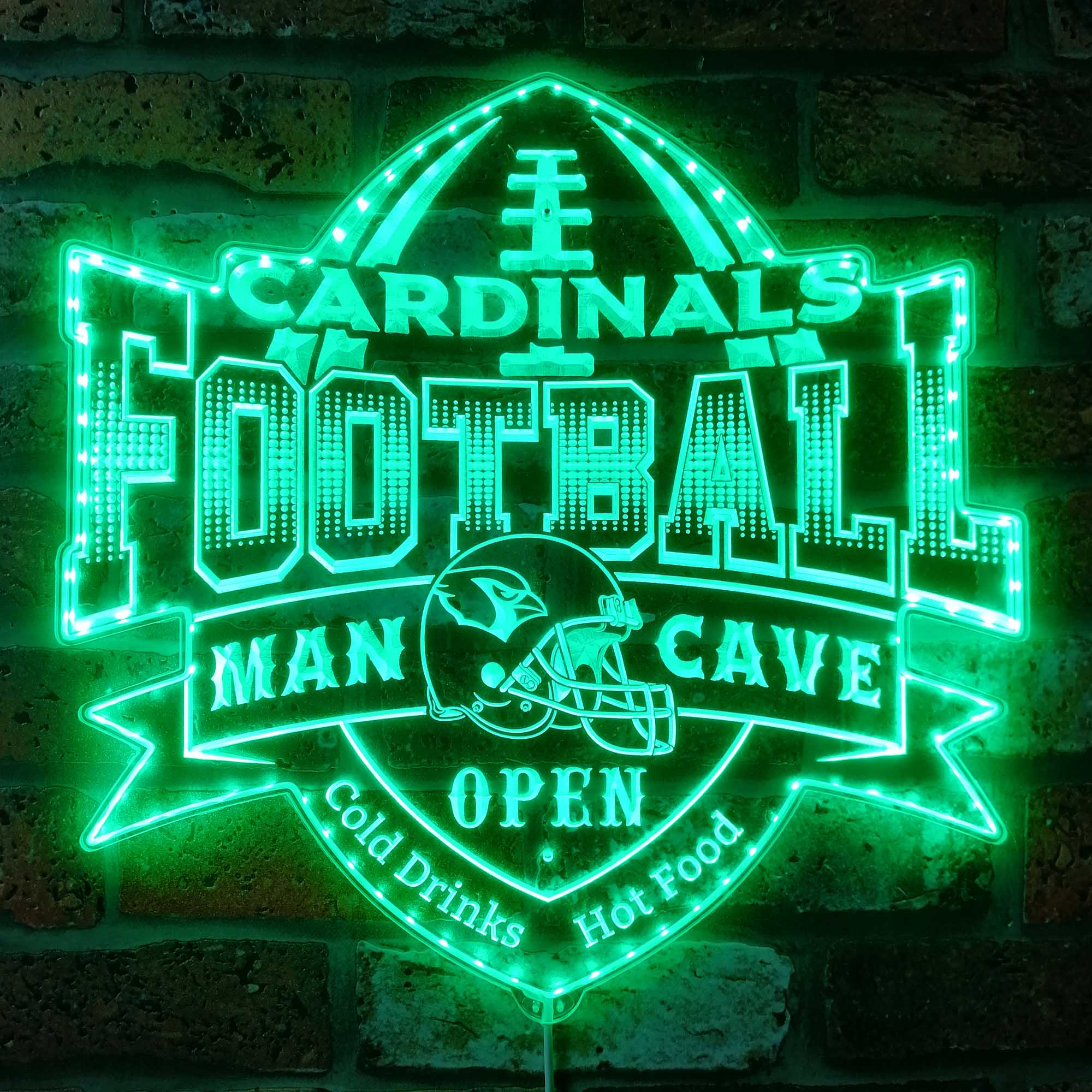 Arizona Cardinals Man Cave Neon LED Sign with Dynamic RGB Colors - Image 6