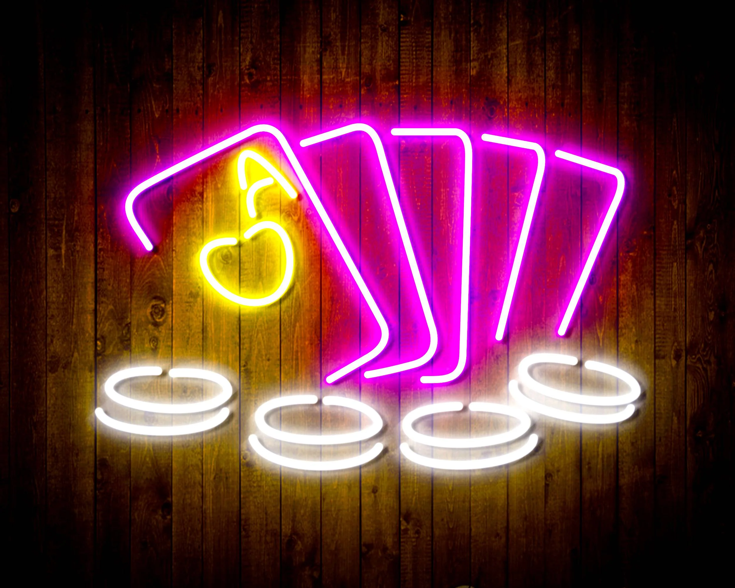 Cards with Coins for Crown Royal Handmade Neon Flex LED Sign - Image 8