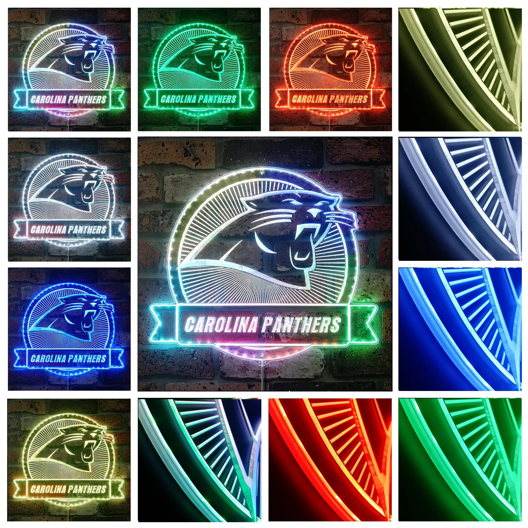 Carolina Panthers Neon LED Sign with Dynamic RGB Colors - Image 2