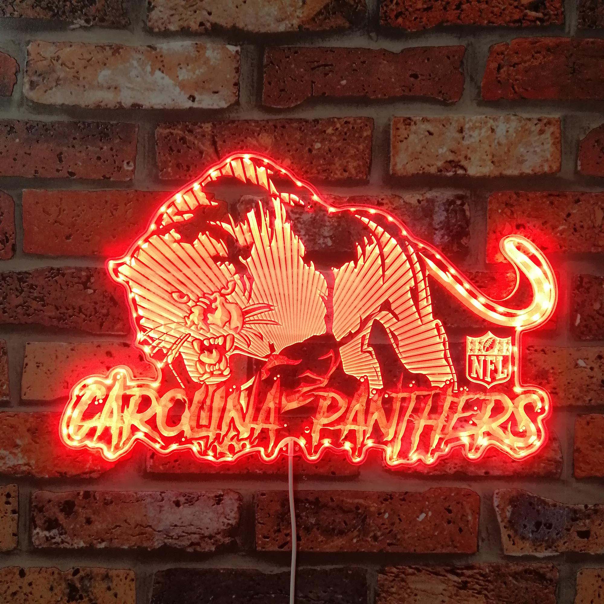 Carolina Panthers PANTHER on the Prowl Neon LED Sign with Dynamic RGB Colors - Image 3