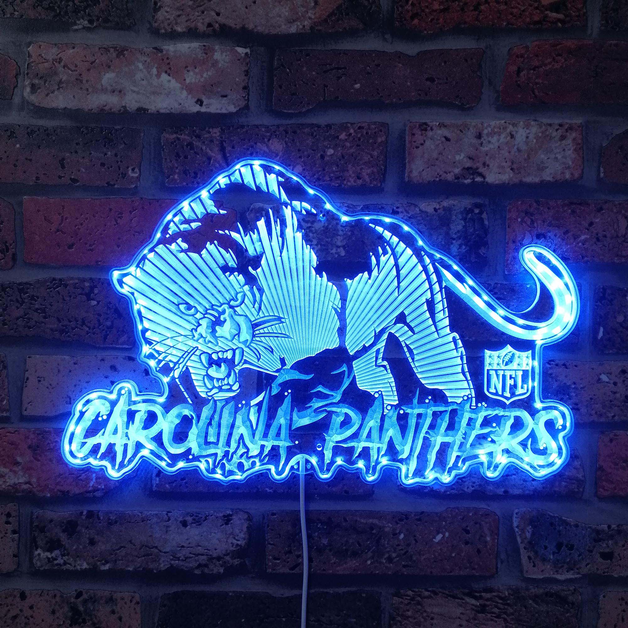 Carolina Panthers PANTHER on the Prowl Neon LED Sign with Dynamic RGB Colors - Image 4