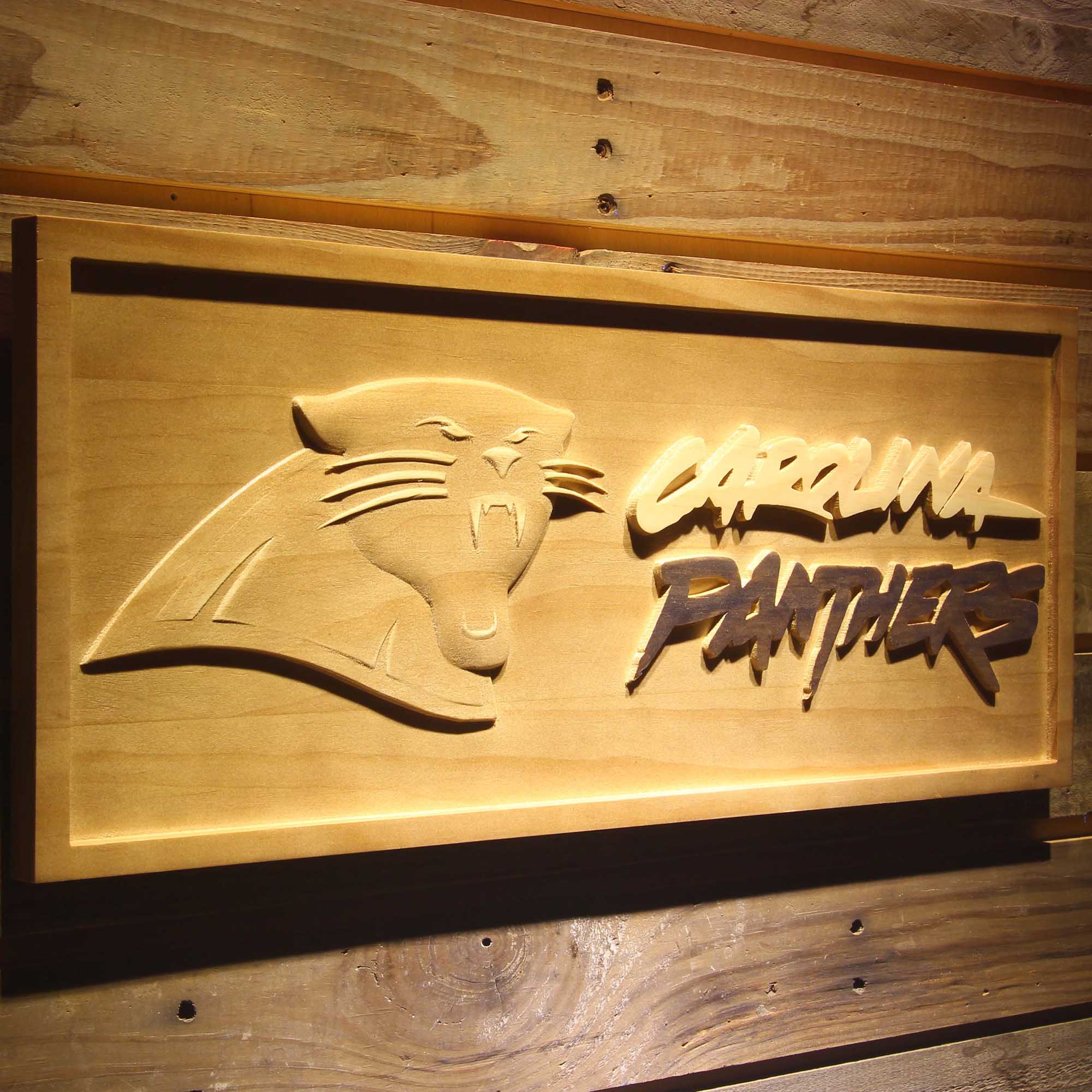 Carolina Panthers 3D Solid Wooden Craving Sign - Image 2